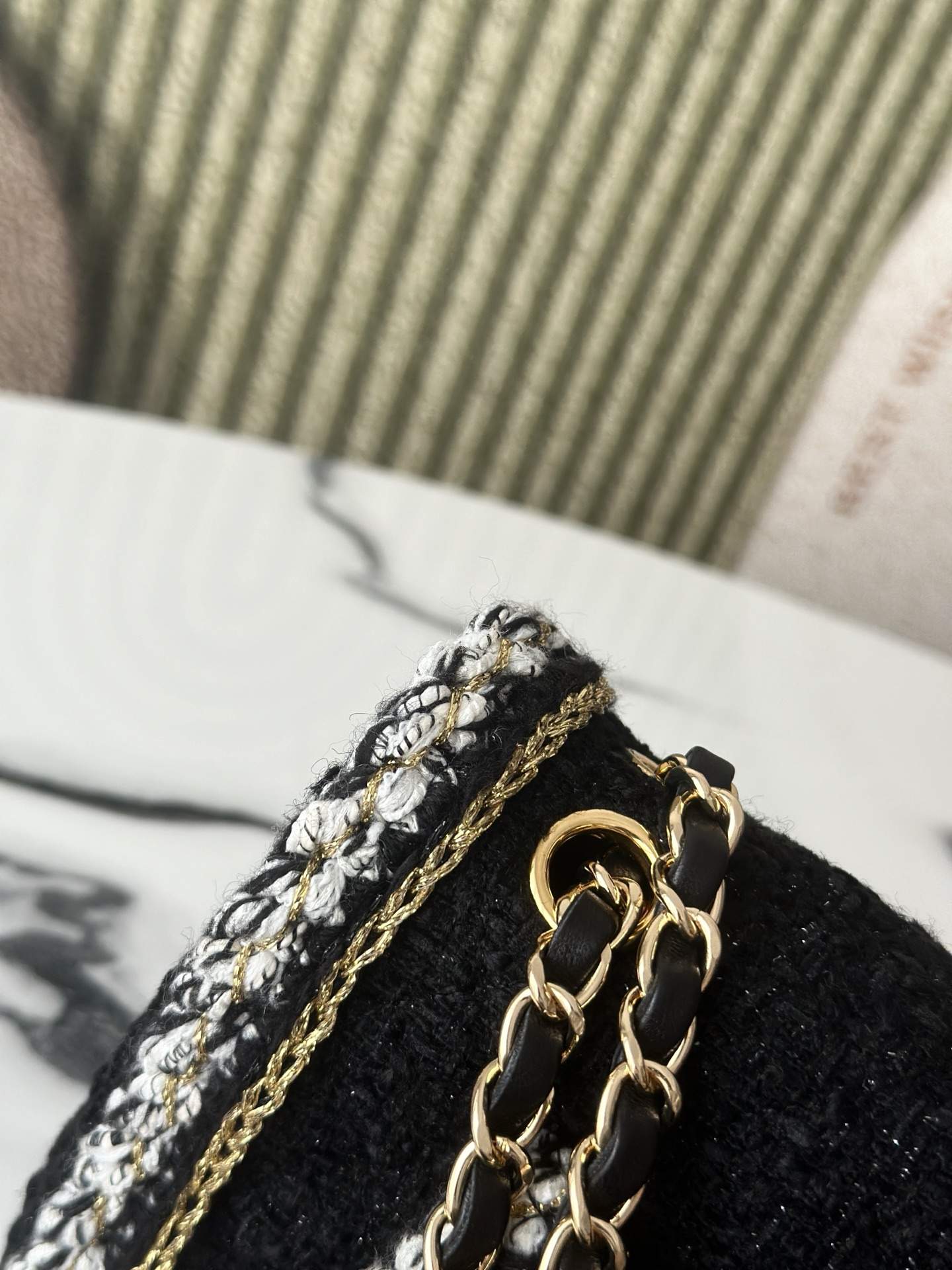 Supreme Cotton Tweed Small Replica Classic Handbag - Image 5