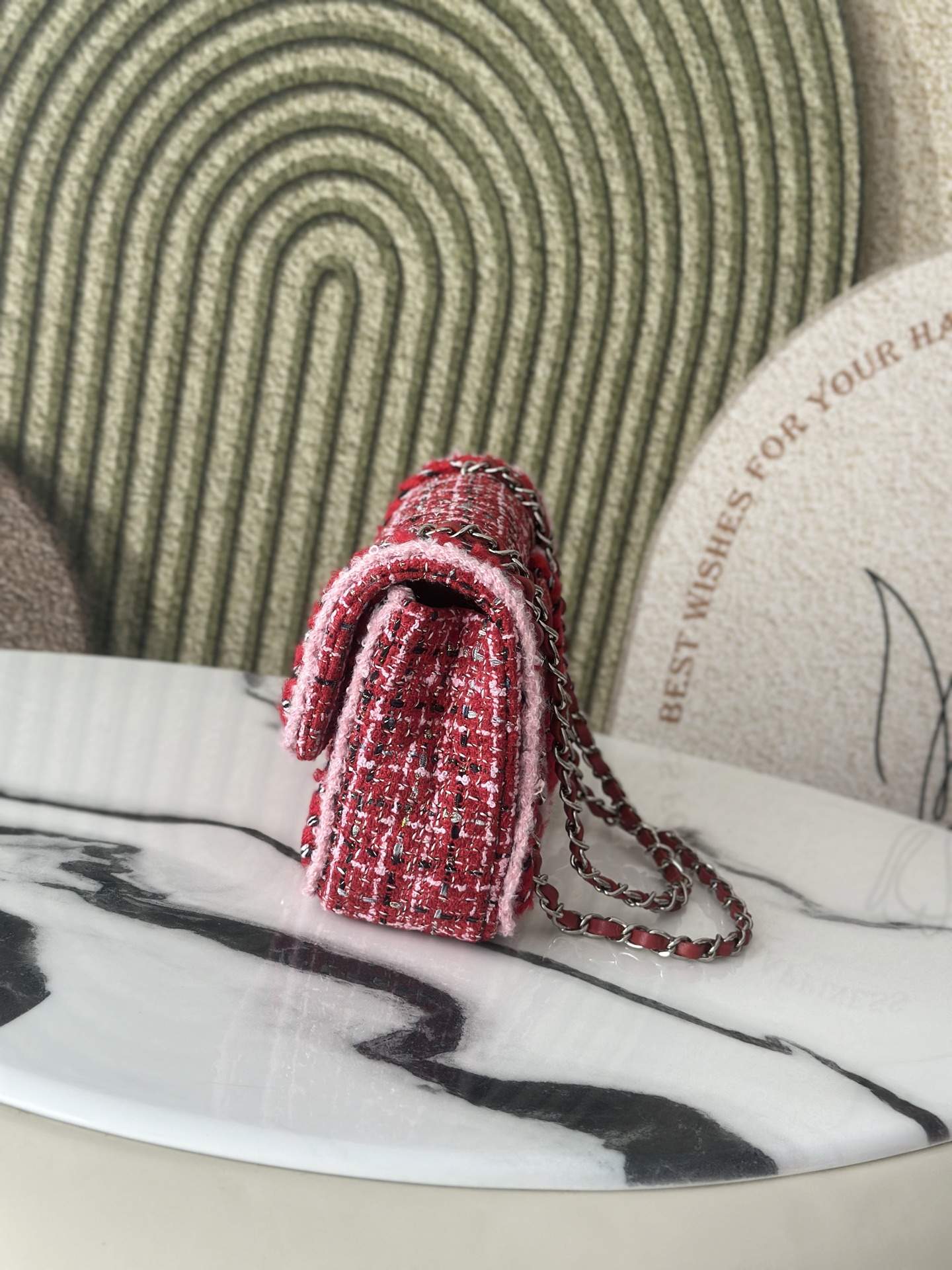 Exact Copy Tweed Small Replica Classic Handbag - Image 3