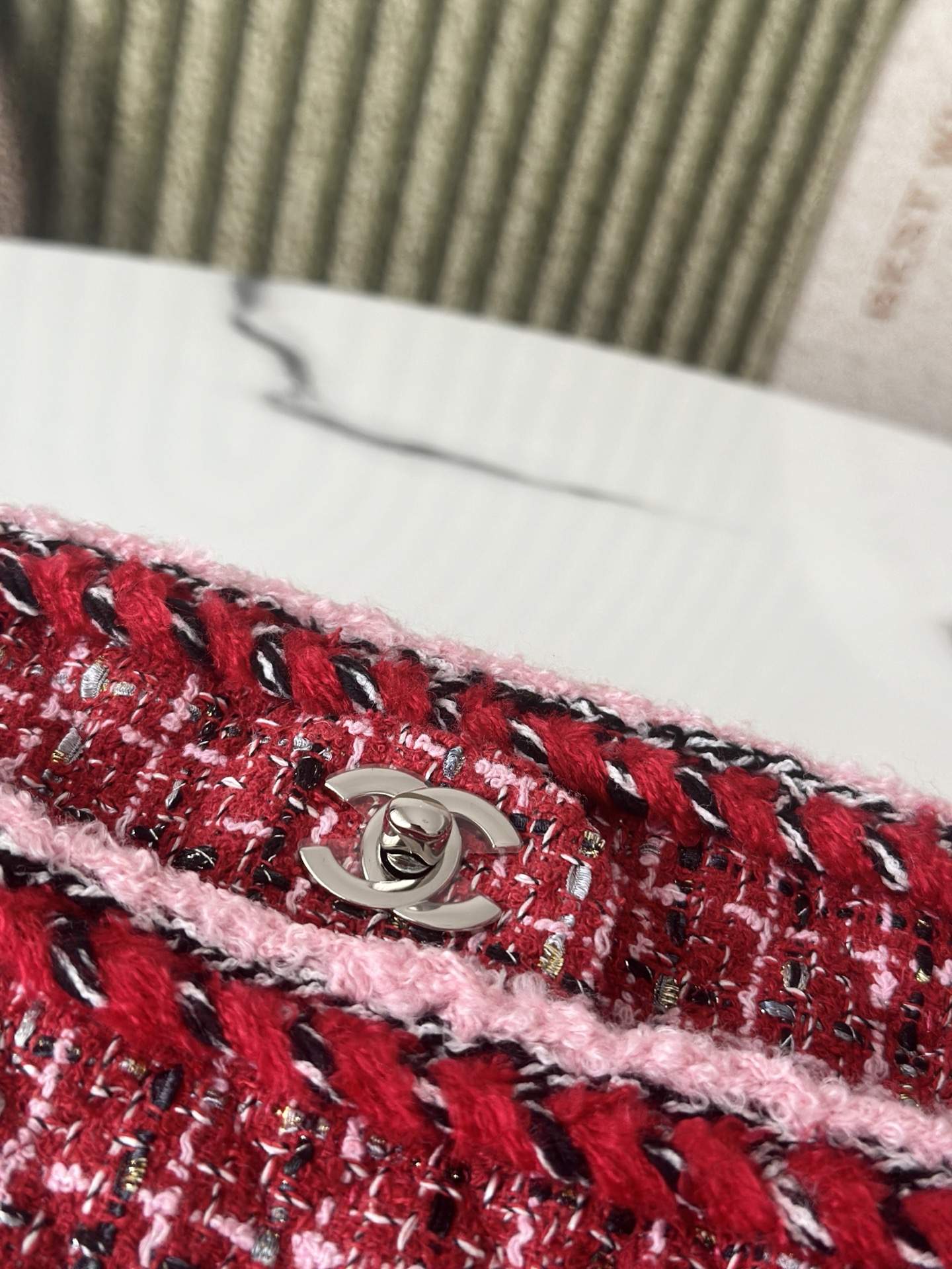 Exact Copy Tweed Small Replica Classic Handbag - Image 6