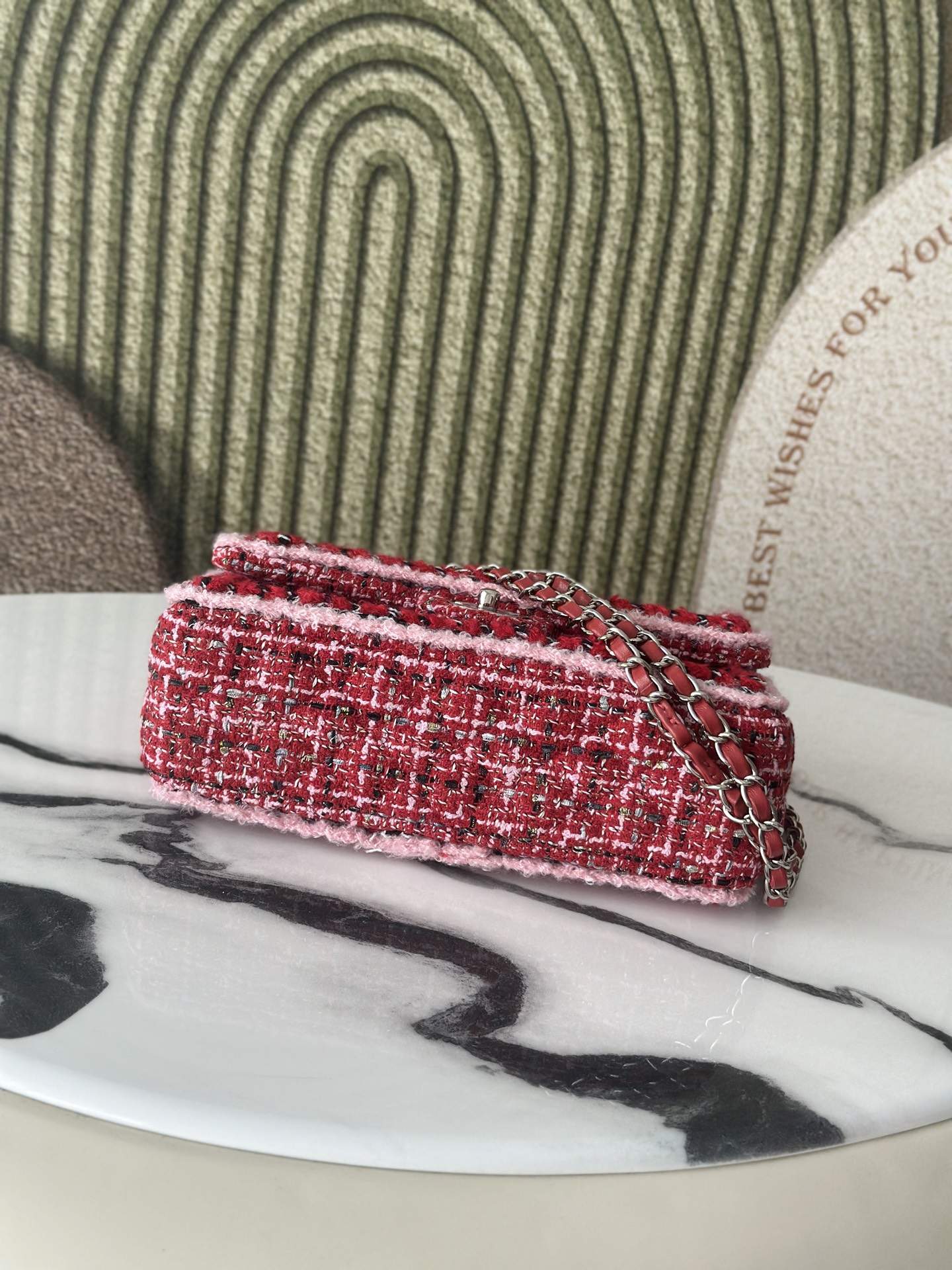 Exact Copy Tweed Small Replica Classic Handbag - Image 5