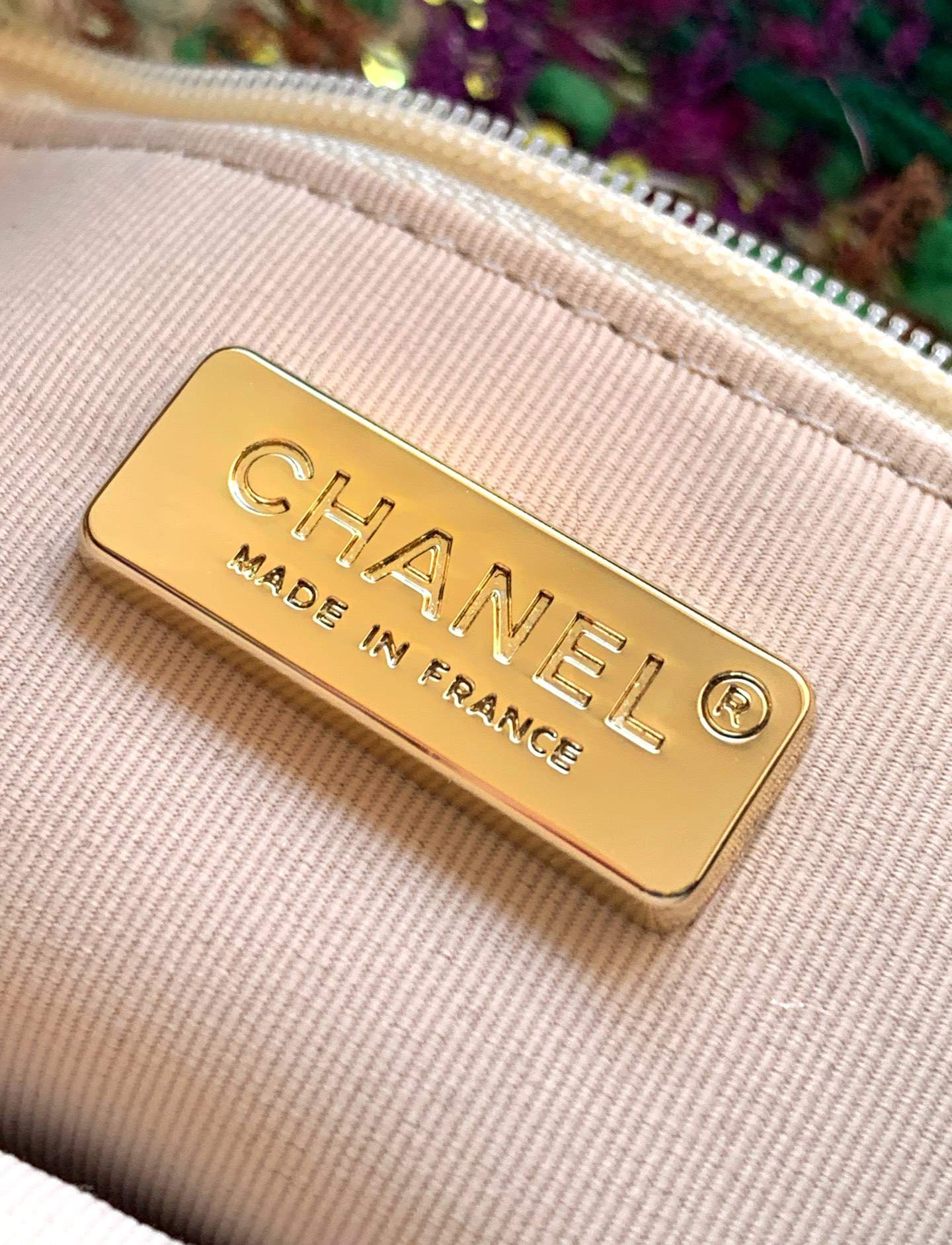 Shop Tweed And Shearling Lambskin Replica Mini Flap Bag - Image 9