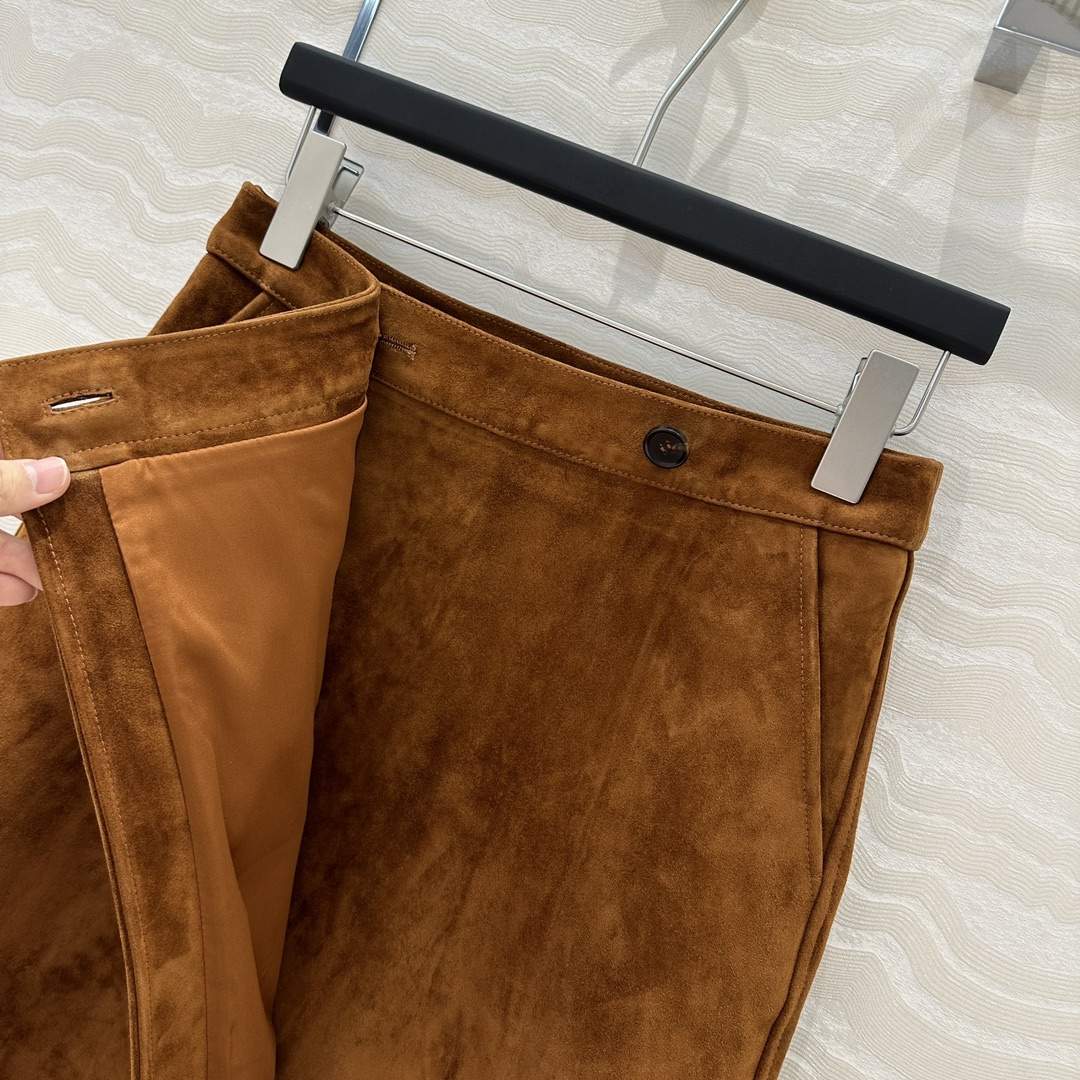 Deluxe Miu Miu Suede Wraparound Replica Skirt - Image 6
