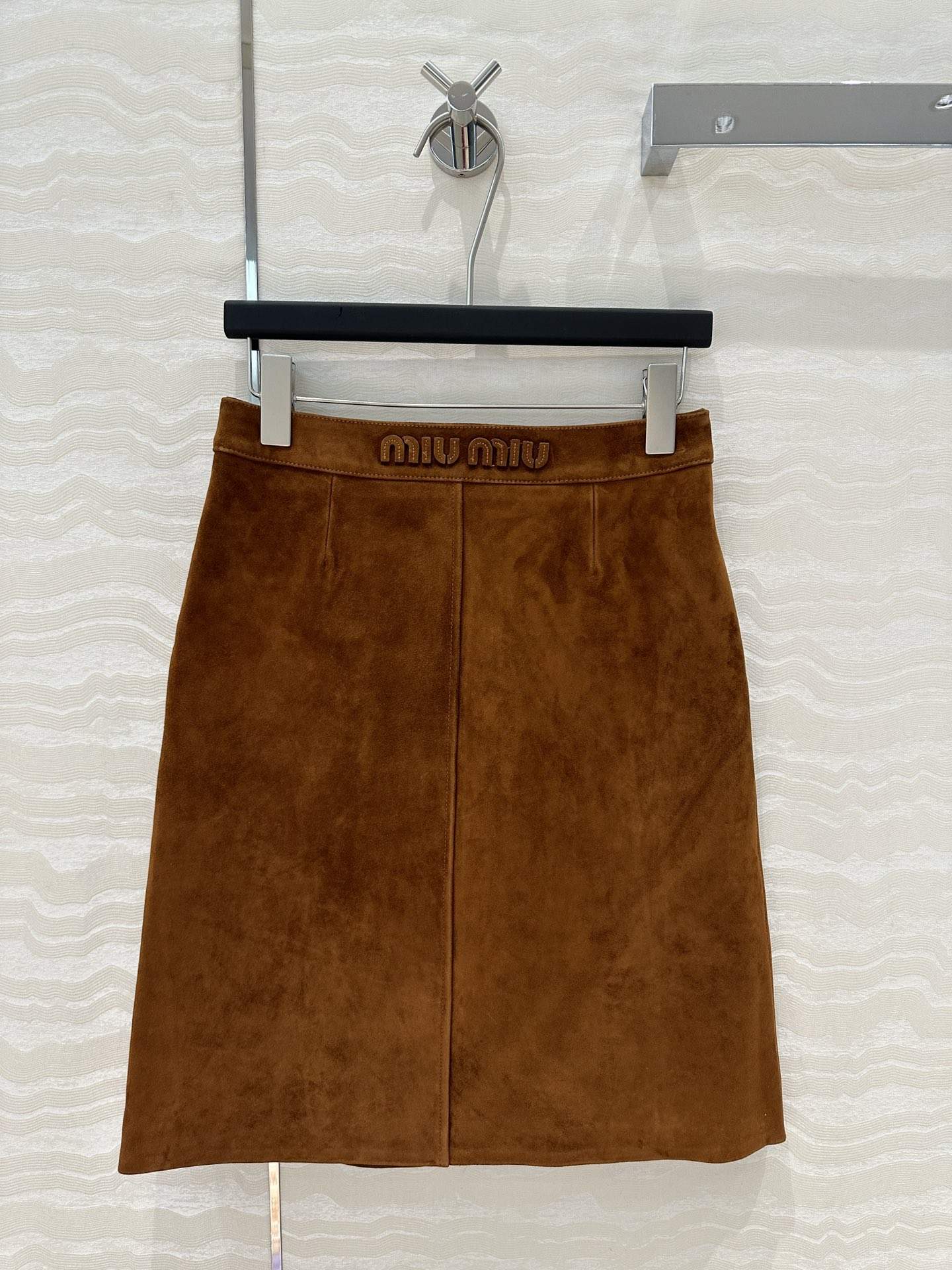 Deluxe Miu Miu Suede Wraparound Replica Skirt - Image 2