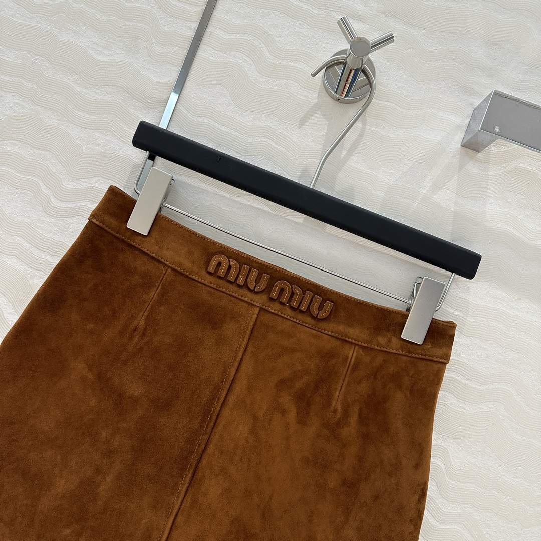 Deluxe Miu Miu Suede Wraparound Replica Skirt - Image 7