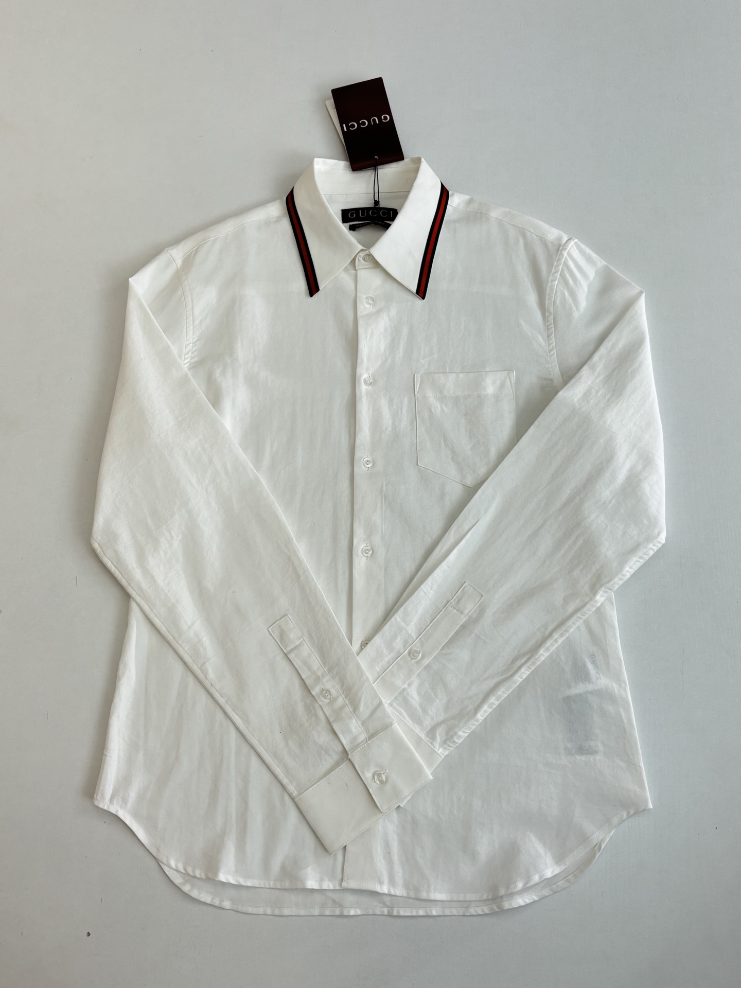 Exclusive Gucci Oxford Cotton Replica Shirt With Web - Image 3