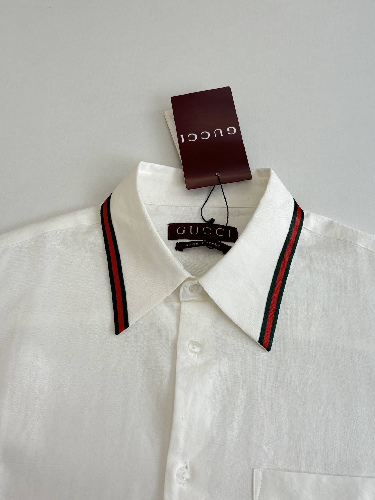Exclusive Gucci Oxford Cotton Replica Shirt With Web - Image 4
