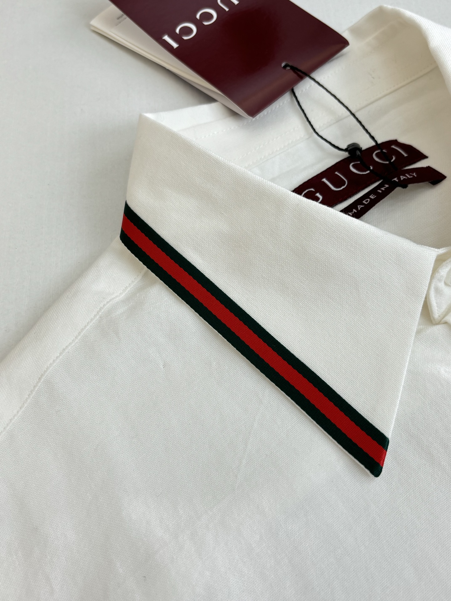 Exclusive Gucci Oxford Cotton Replica Shirt With Web - Image 5