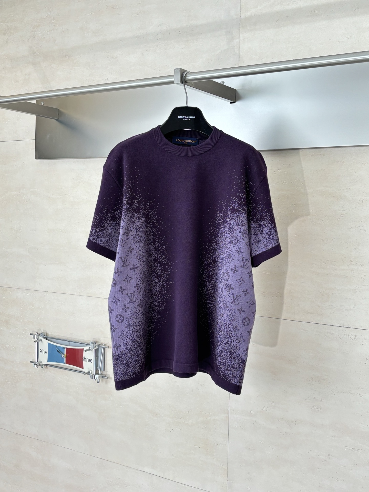 Premium Louis Vuitton Monogram Jacquard Short-Sleeved Crewneck