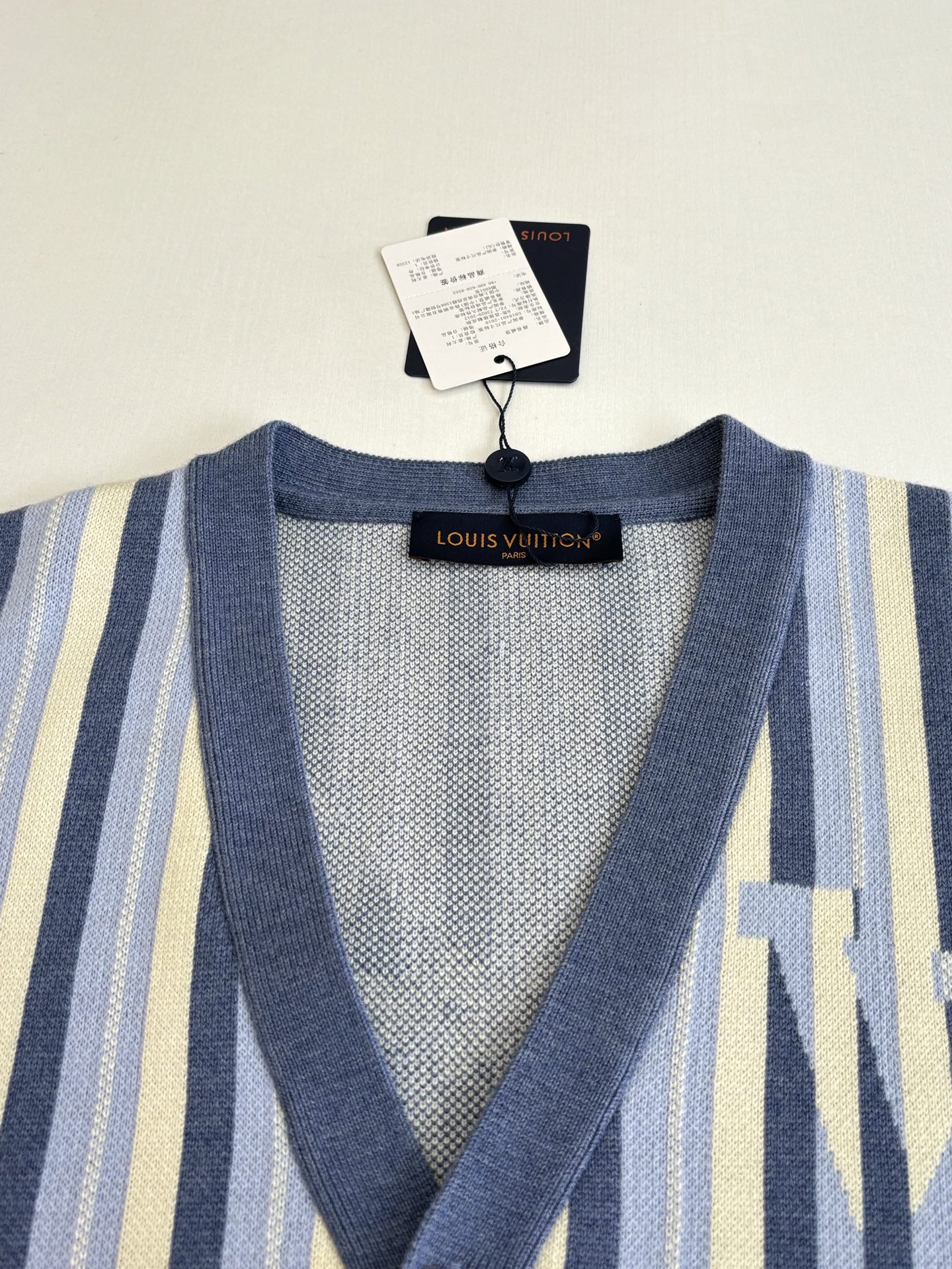 Superior Louis Vuitton Striped Jacquard Replica Cardigan - Image 4