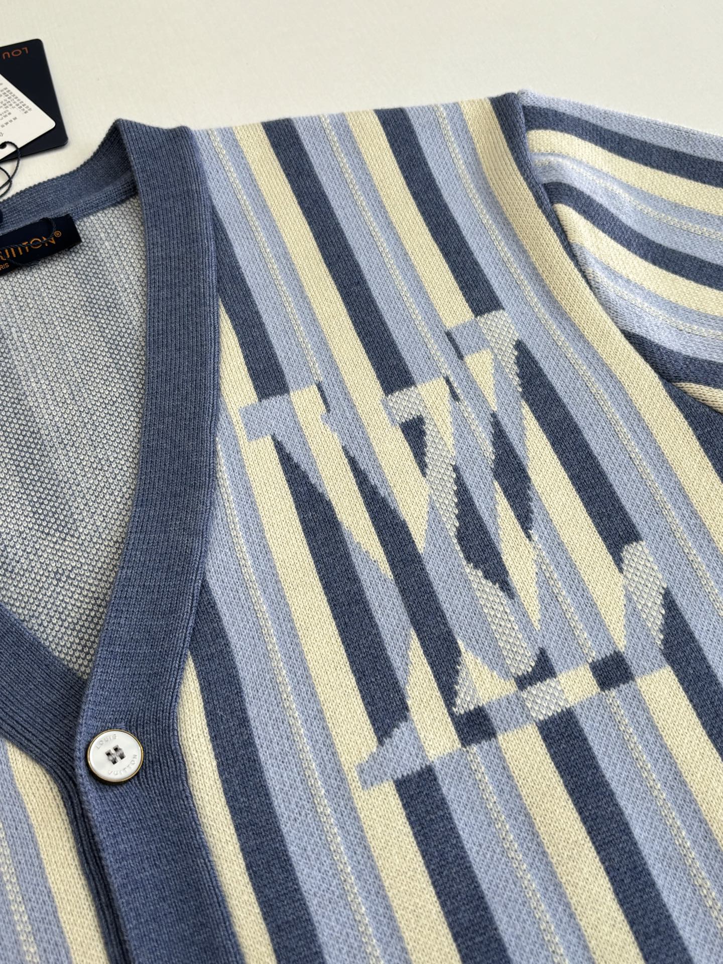 Superior Louis Vuitton Striped Jacquard Replica Cardigan - Image 10
