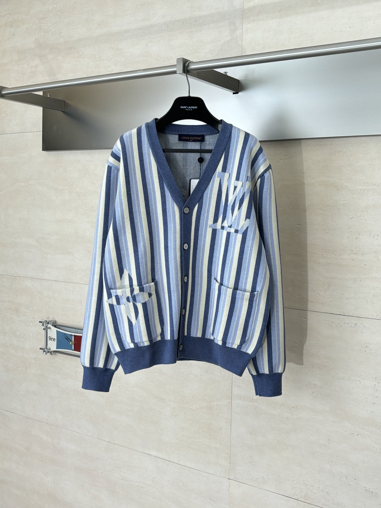 Superior Louis Vuitton Striped Jacquard Replica Cardigan