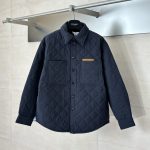 Copy Bottega Veneta Quilted Cotton Replica Overshirt - Navy Blue