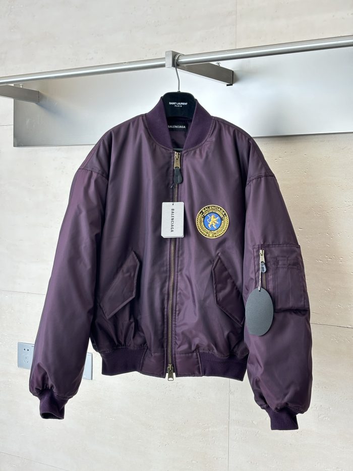 Finest Balenciaga Logo-Patch Replica Bomber Jacket