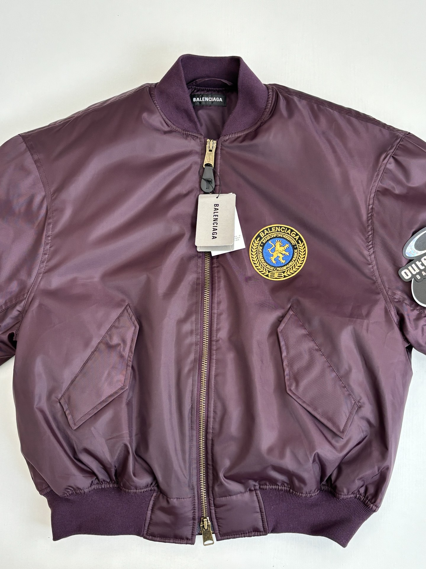 Finest Balenciaga Logo-Patch Replica Bomber Jacket - Image 3