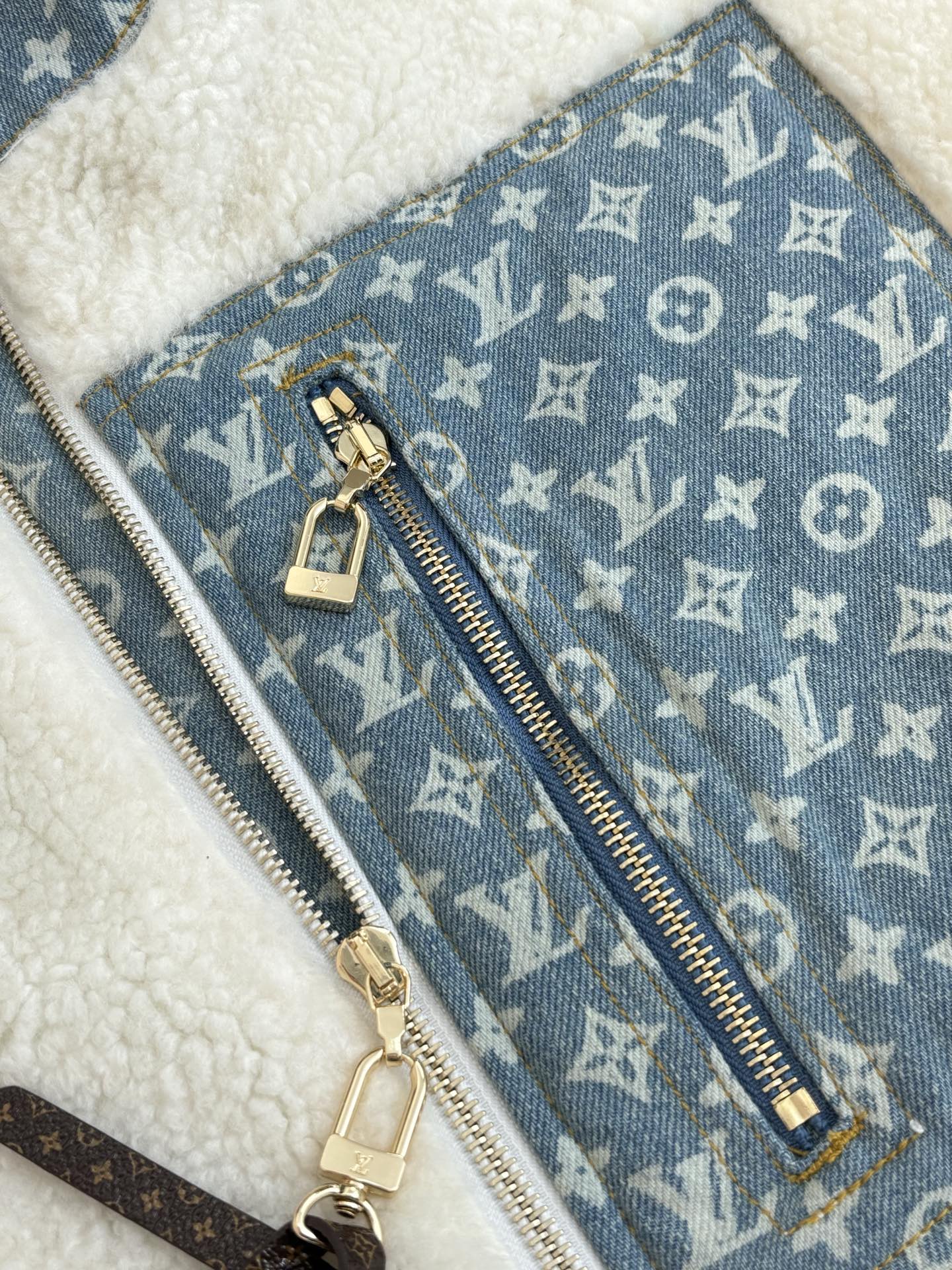 Copy Louis Vuitton Monogram Accent Replica Fleece Jacket - Image 5