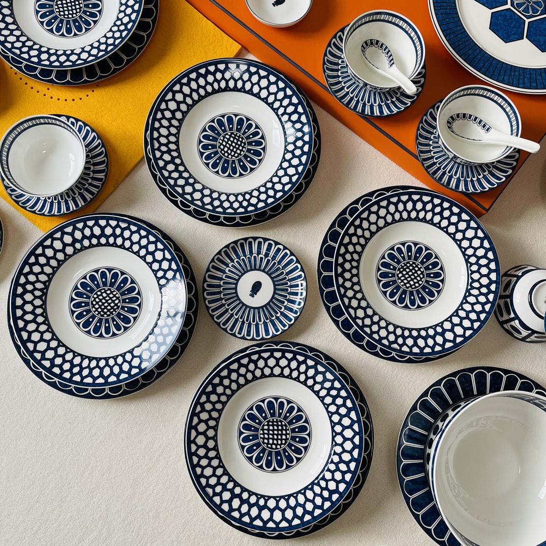 Lux Hermes Bleus d'Ailleurs Porcelain Replica Dinnerware Set - Image 4