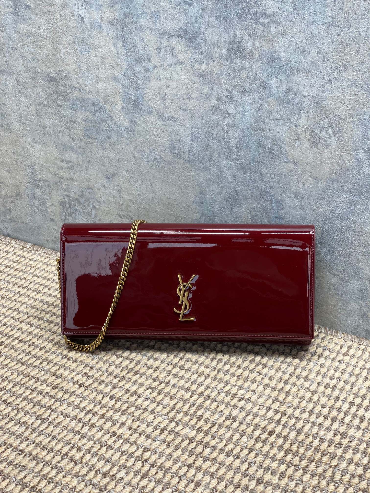 Lux Yves Saint Laurent Kate Replica Clutch In Patent Leather