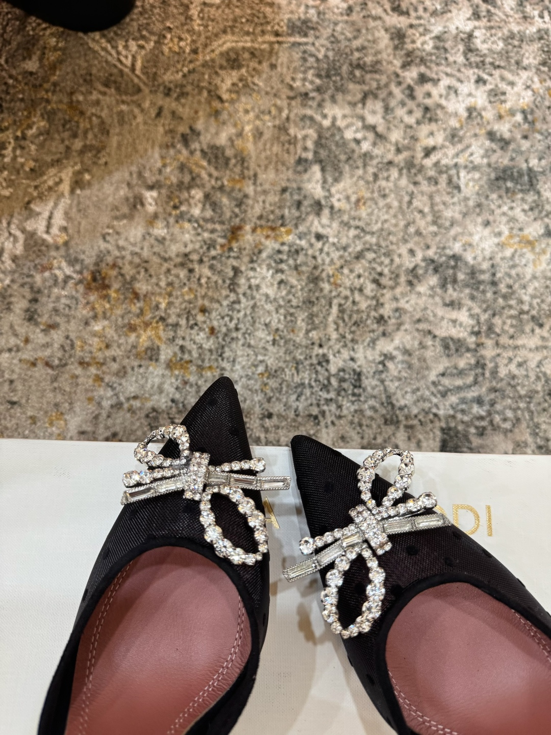 Elite Amina Muaddi Rosie Crystal-Embellished Replica Slingback Heels - Image 6