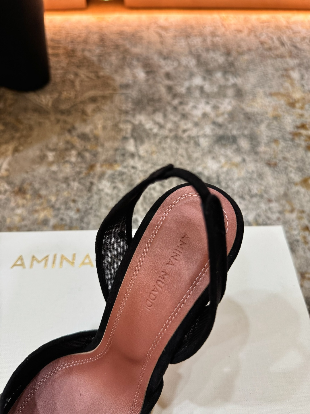 Elite Amina Muaddi Rosie Crystal-Embellished Replica Slingback Heels - Image 7