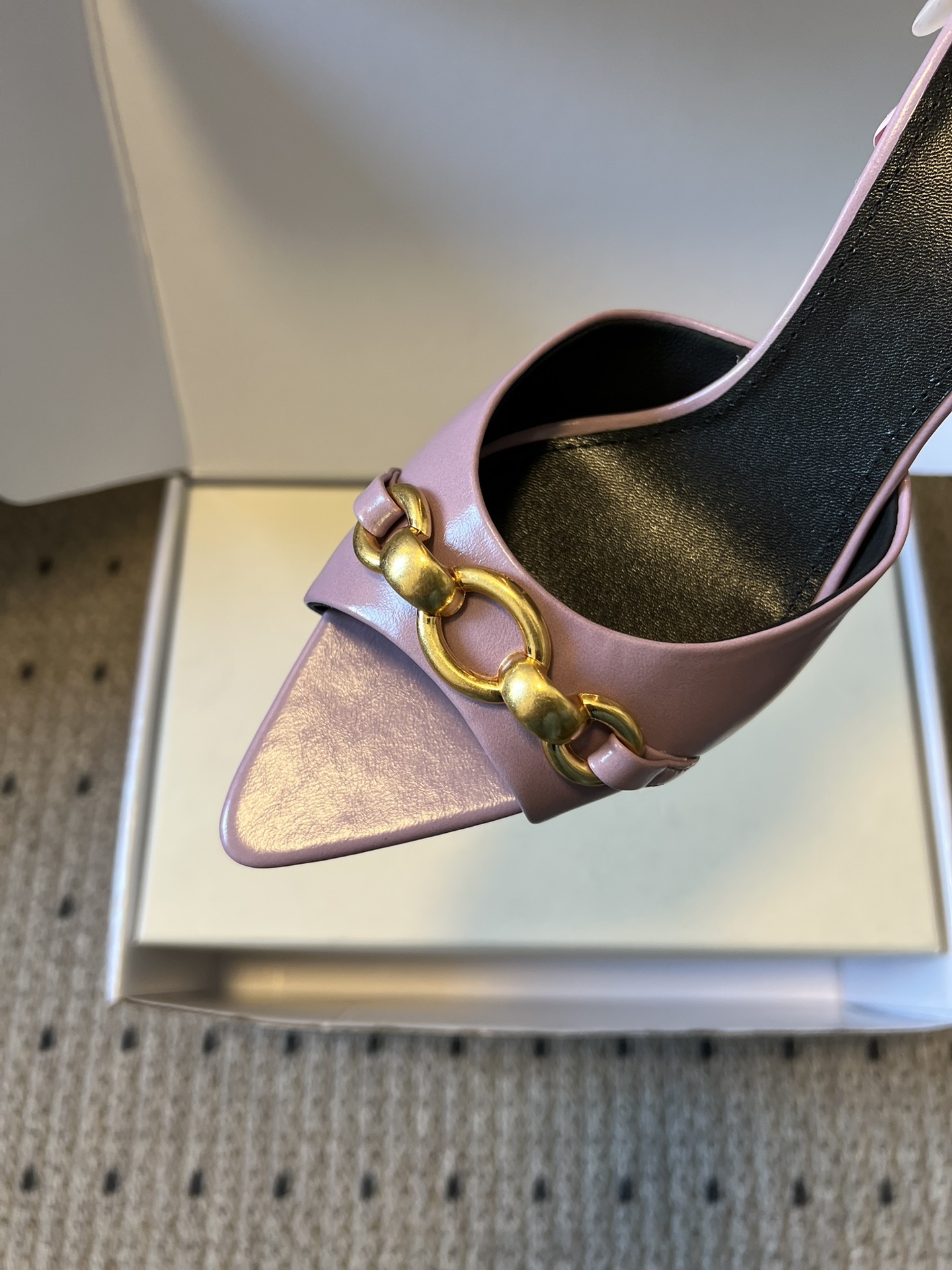 Lux Yves Saint Laurent Buckle Replica Mule Sandal - Image 6