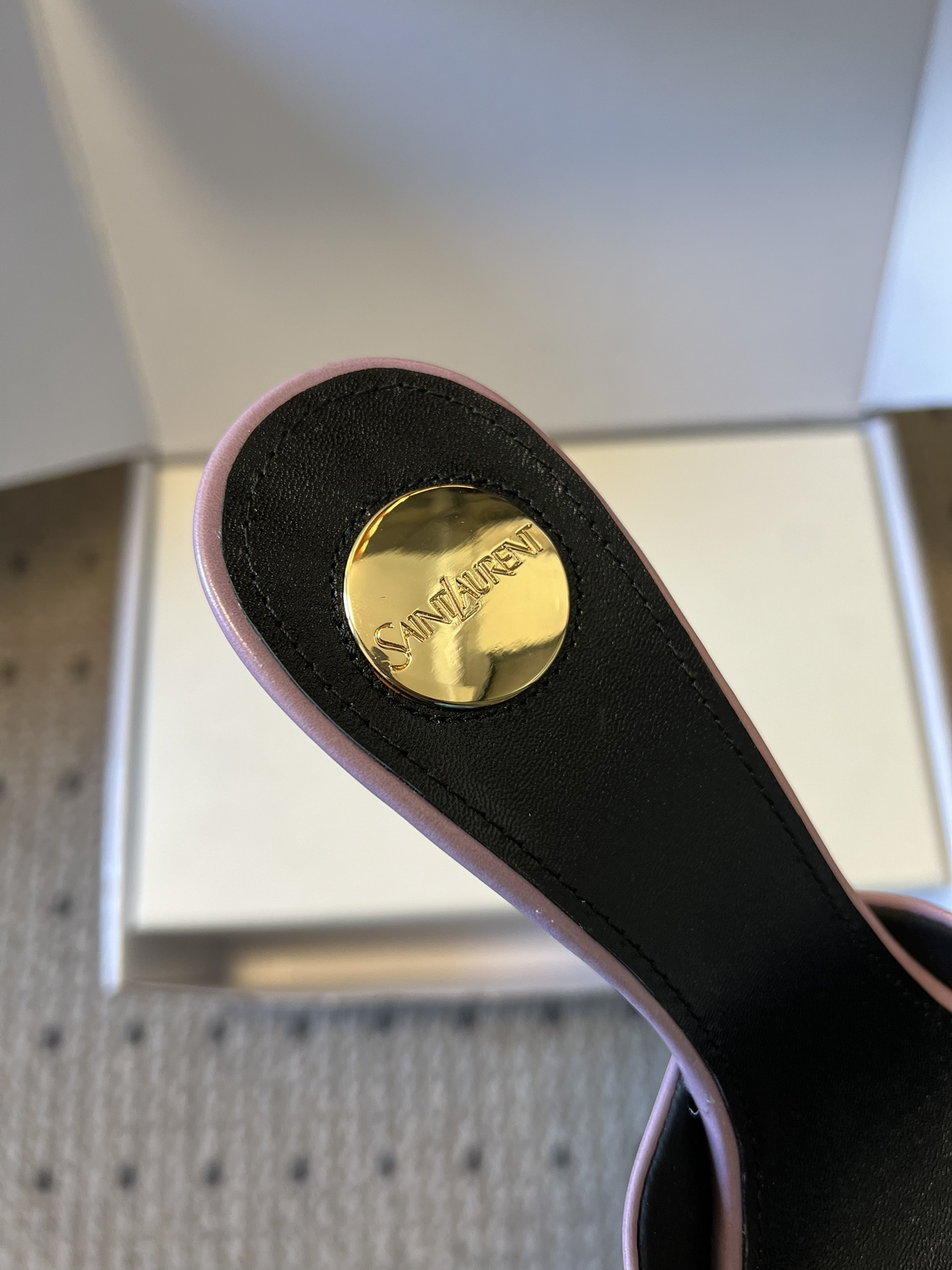 Lux Yves Saint Laurent Buckle Replica Mule Sandal - Image 8