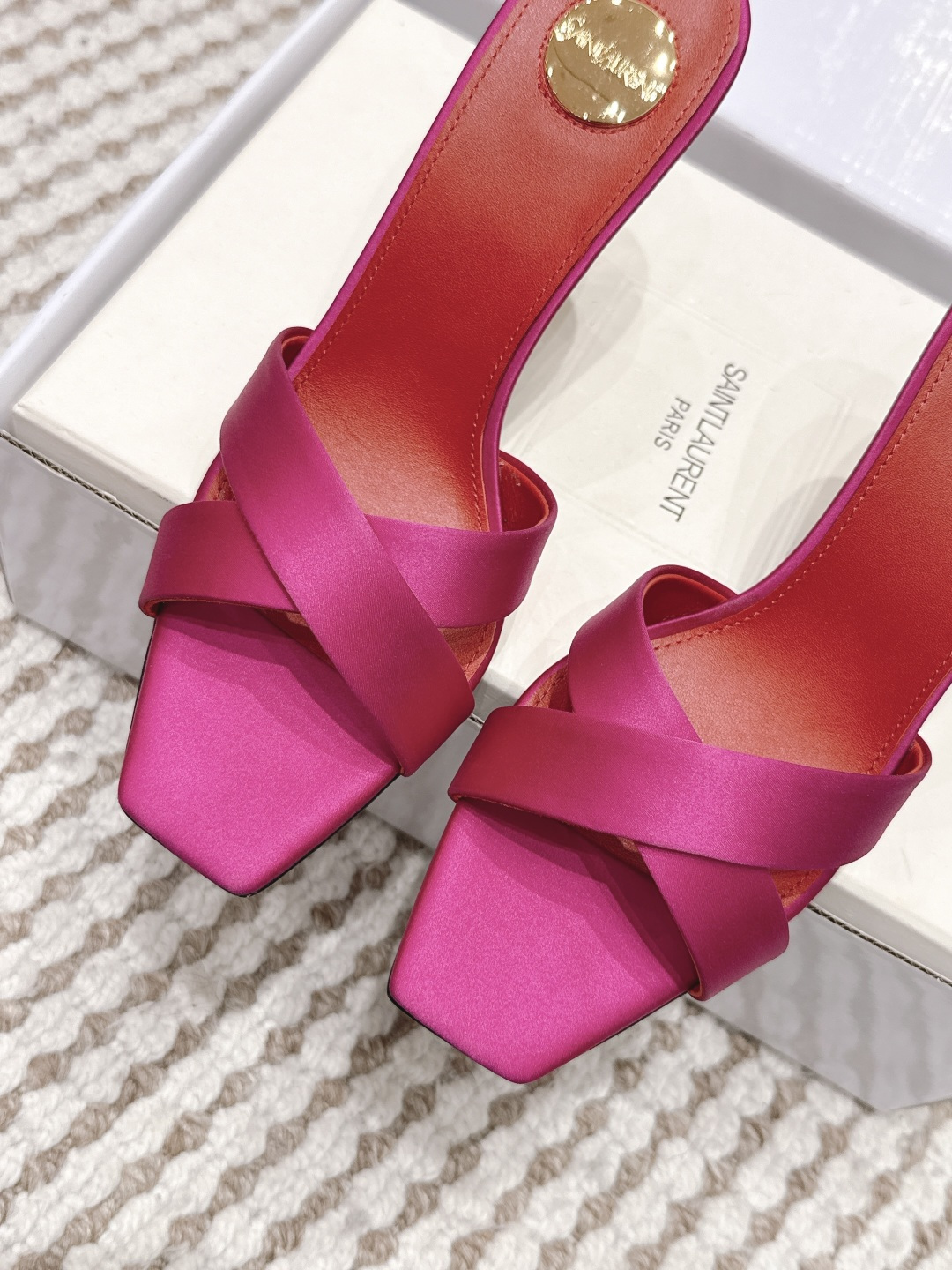 Luxury Replica YSL Opyum Mules In Satin Crepe - Image 6