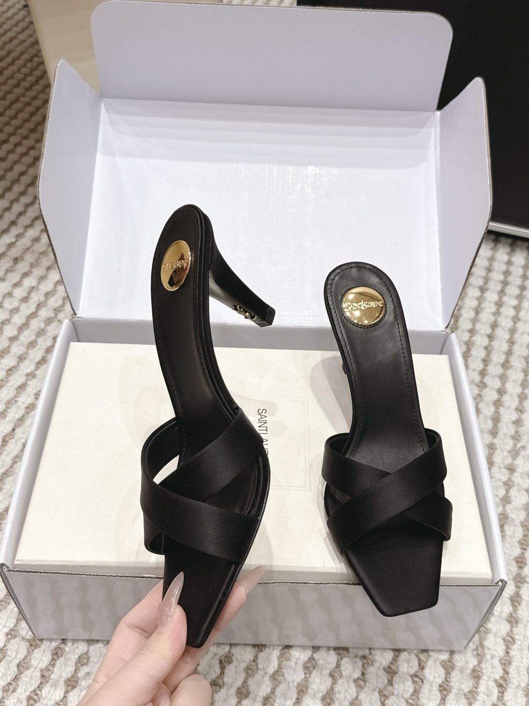 Lux YSL Jill Replica Mules In Smooth Leather - Image 5