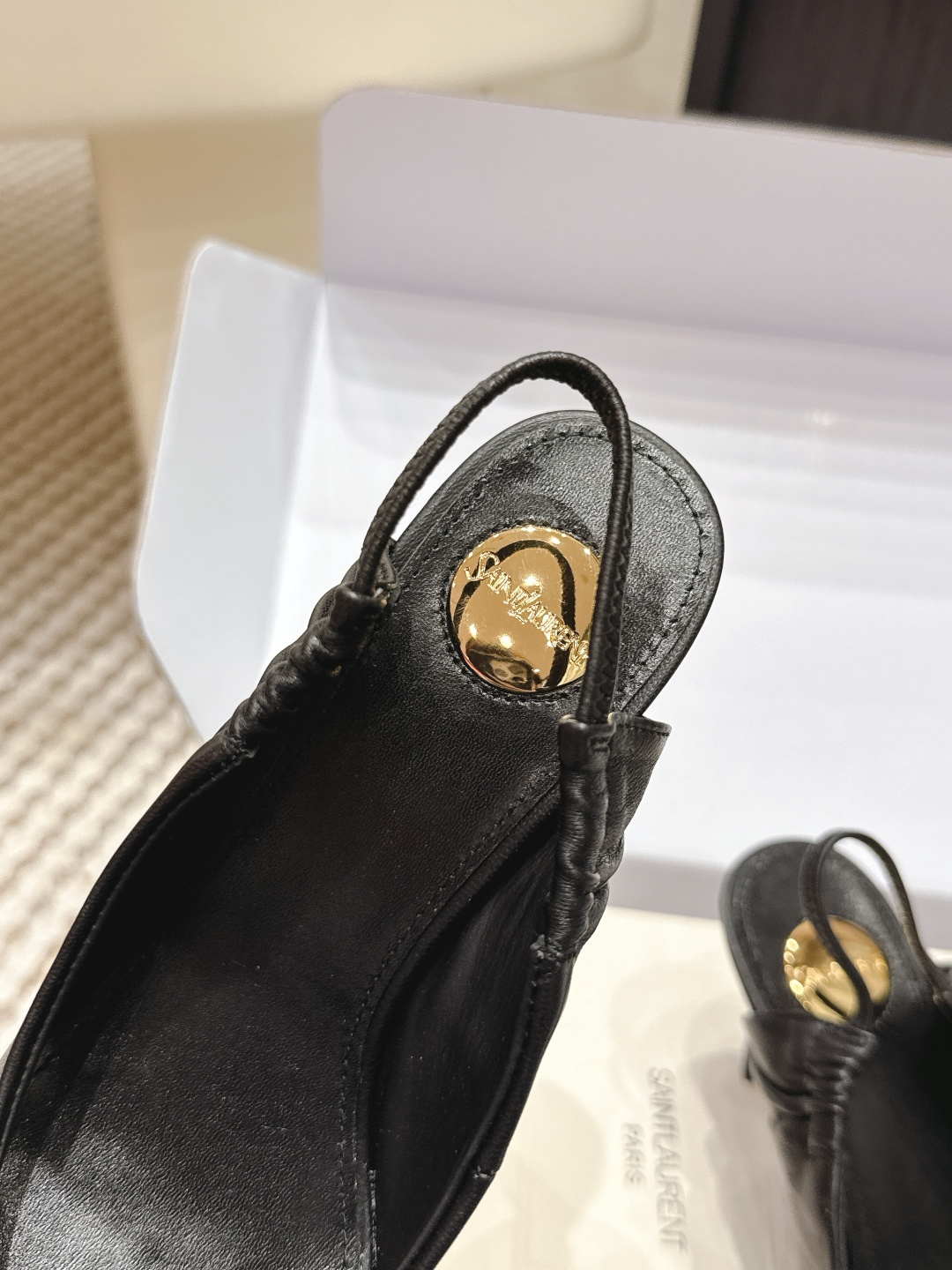 Deluxe YSL Anne-Marie 75 Leather Replica Slingback Pumps - Image 8