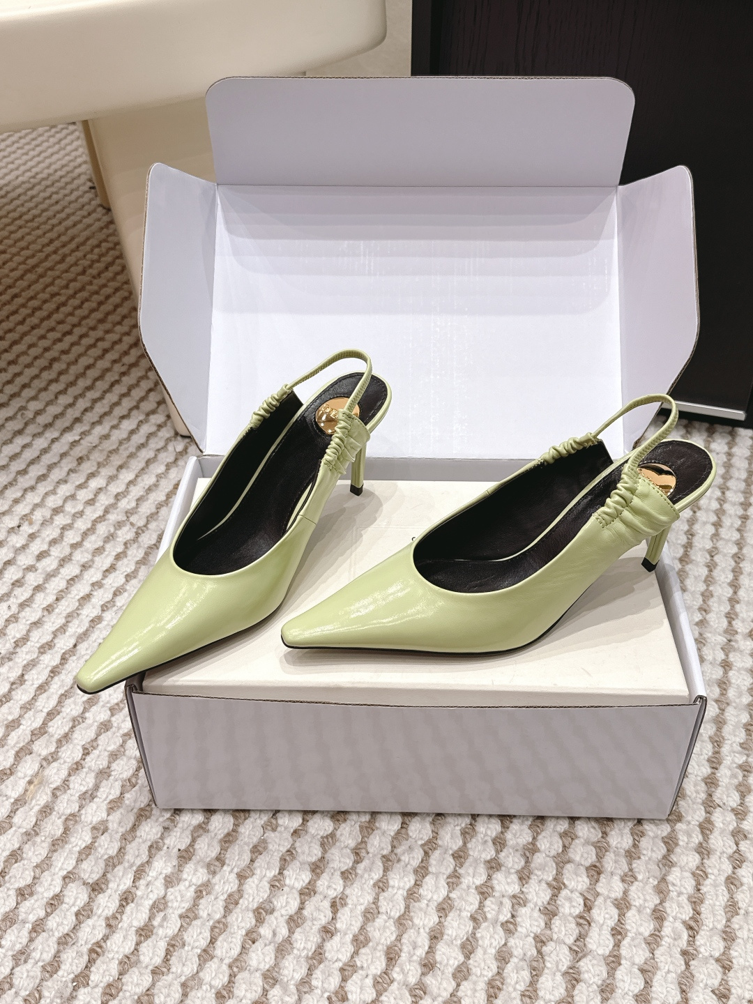 Copy YSL Anne-Marie Replica Slingback Pumps In Smooth Leather - Image 3