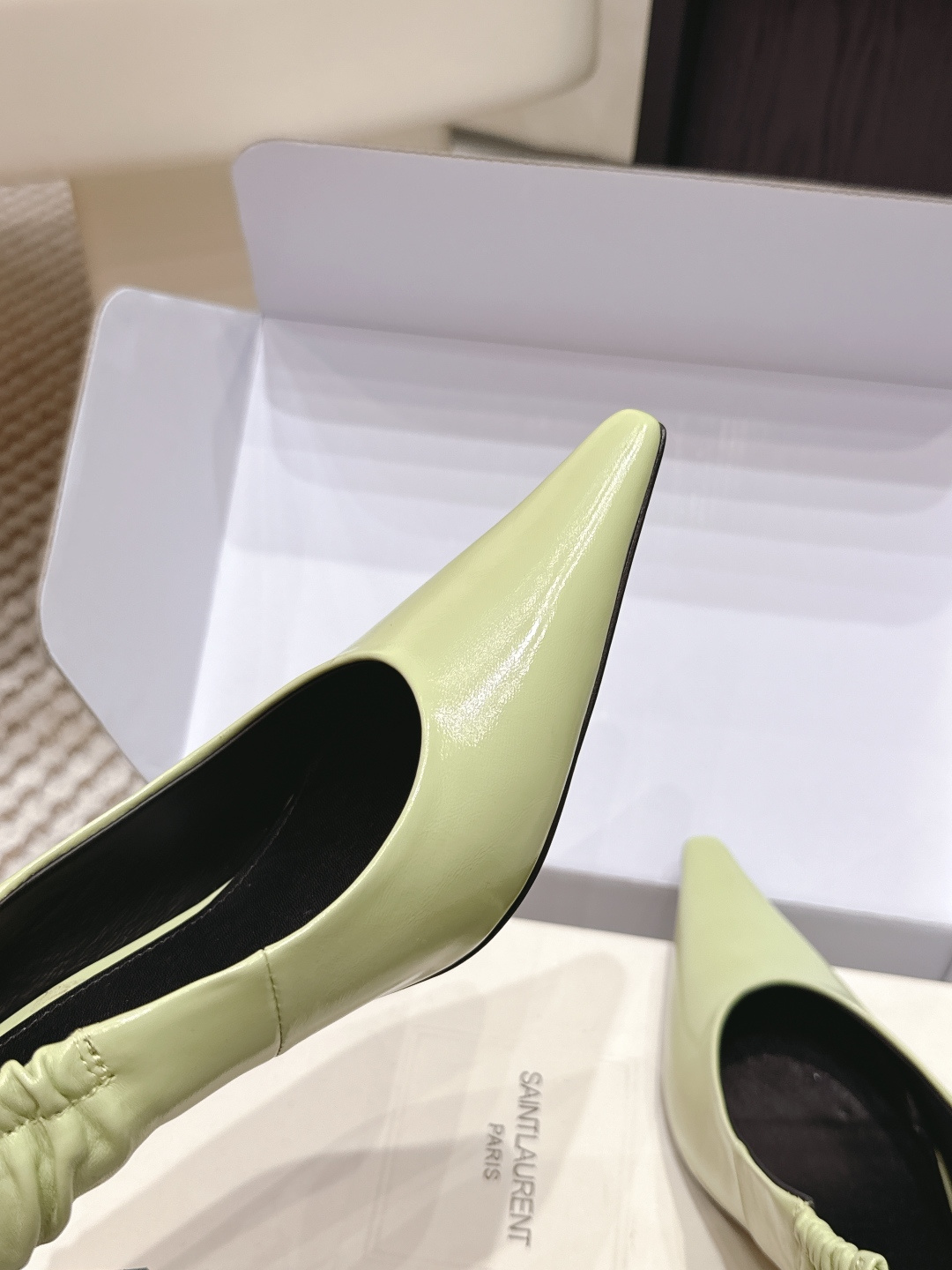 Copy YSL Anne-Marie Replica Slingback Pumps In Smooth Leather - Image 6