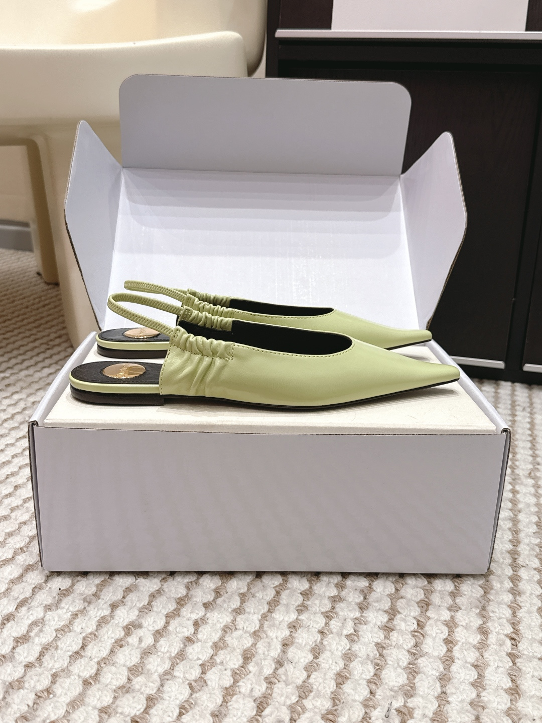 Elite YSL Anne-Marie Replica Slingback Flats In Smooth Leather