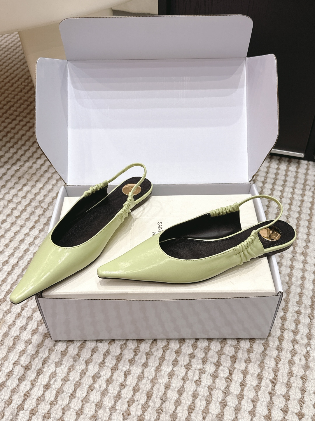 Elite YSL Anne-Marie Replica Slingback Flats In Smooth Leather - Image 4
