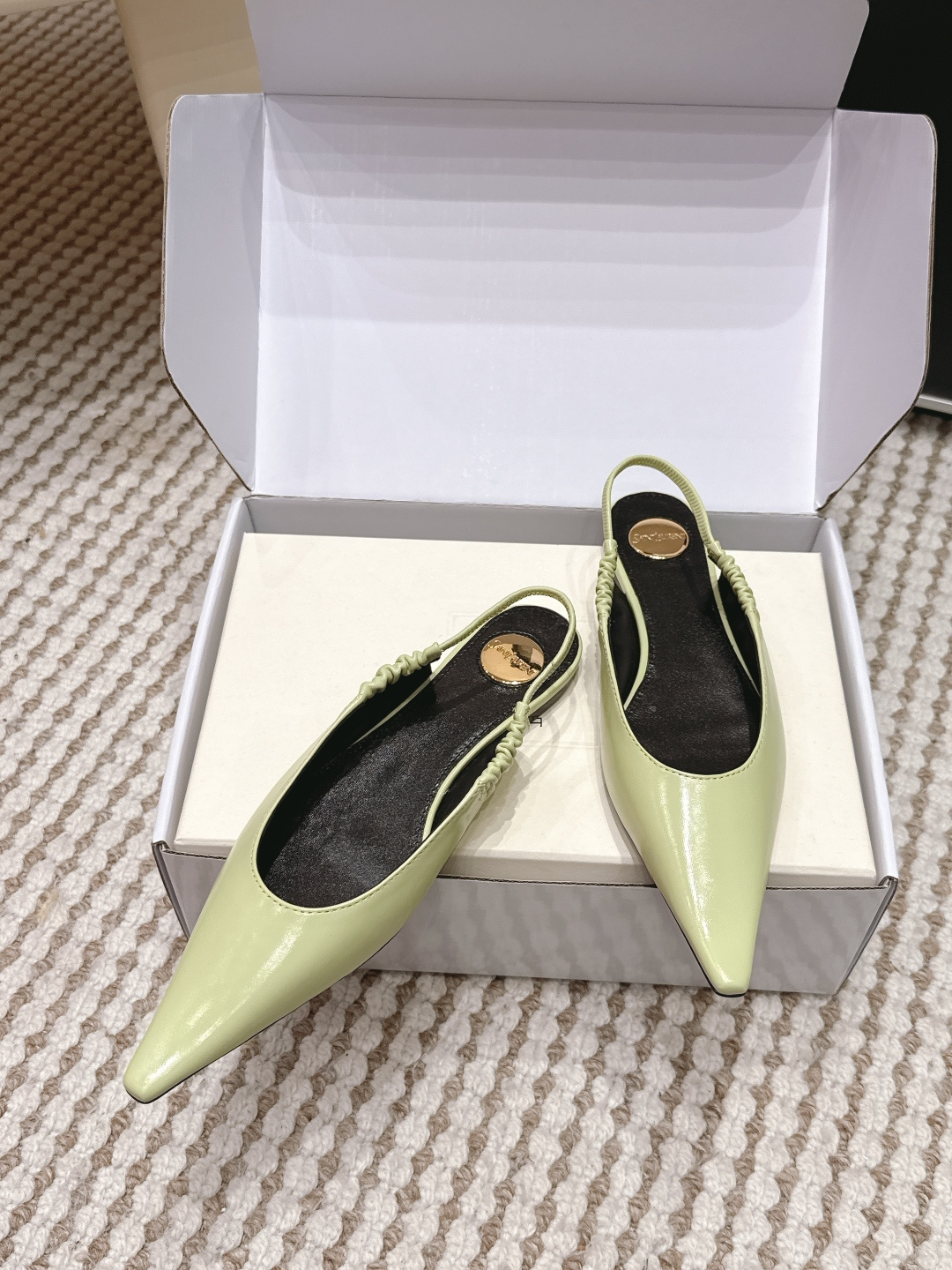 Elite YSL Anne-Marie Replica Slingback Flats In Smooth Leather - Image 3