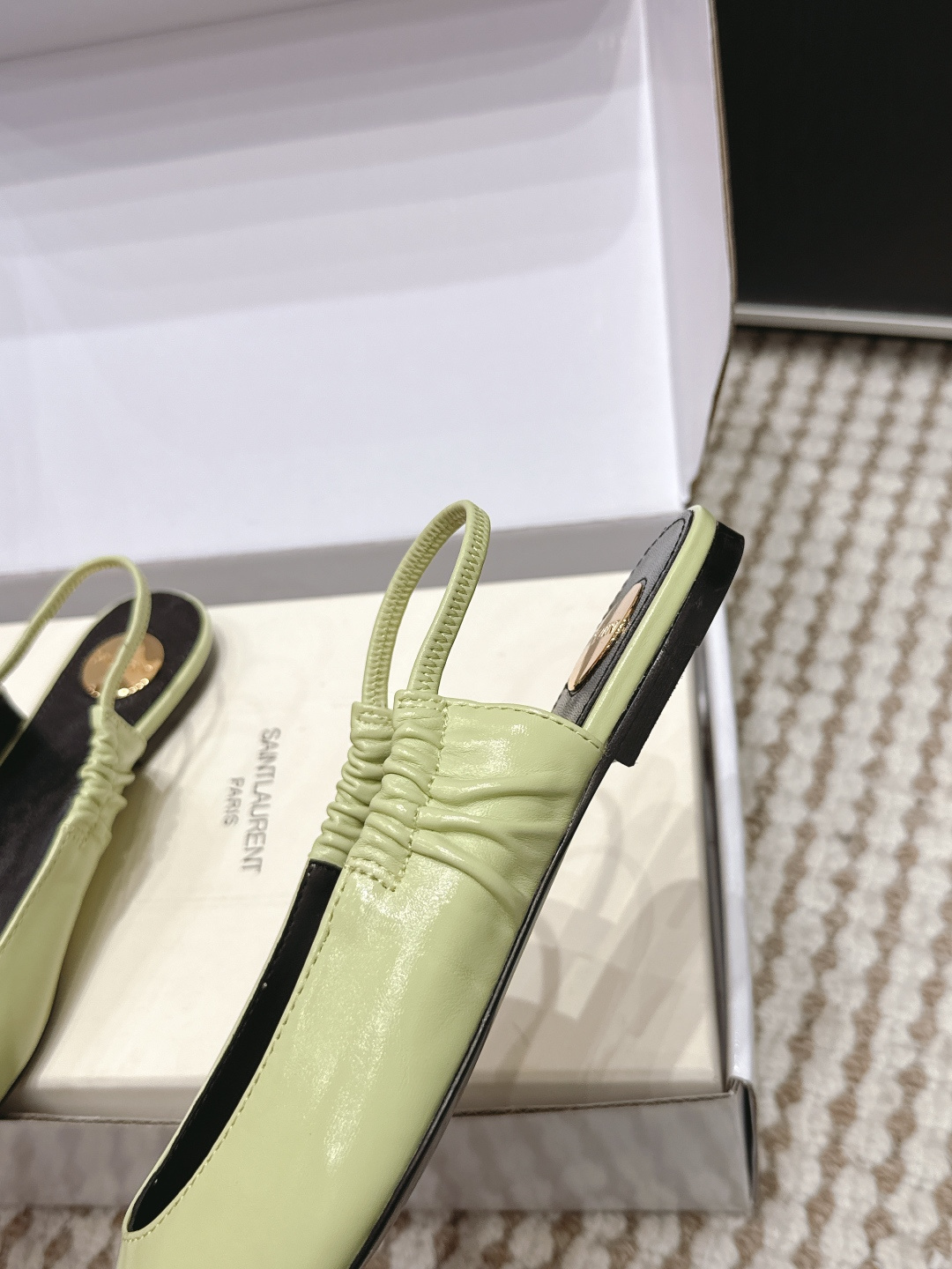 Elite YSL Anne-Marie Replica Slingback Flats In Smooth Leather - Image 7