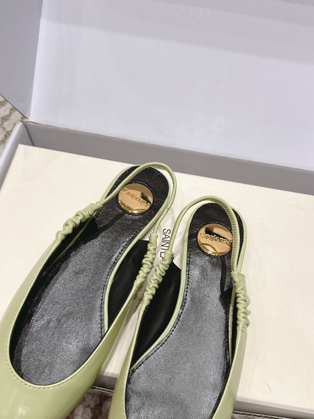 Elite YSL Anne-Marie Replica Slingback Flats In Smooth Leather - Image 8