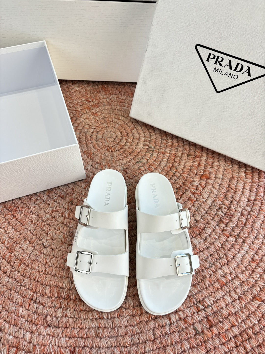 Mirror Quality Prada Rubber Replica Slides - Image 2