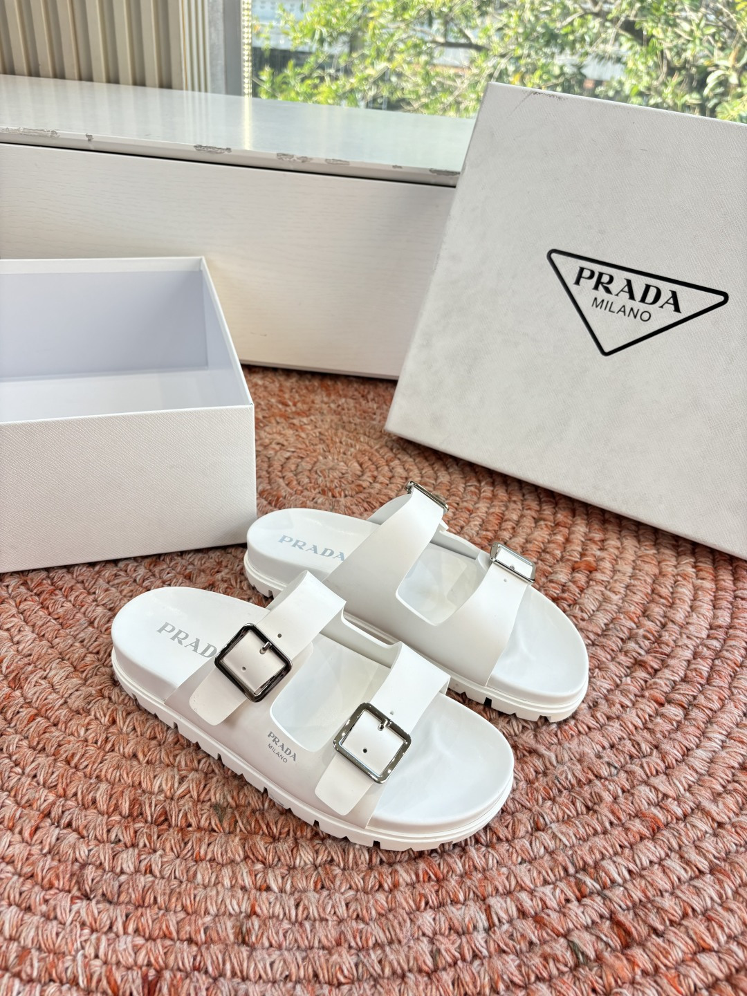 Mirror Quality Prada Rubber Replica Slides