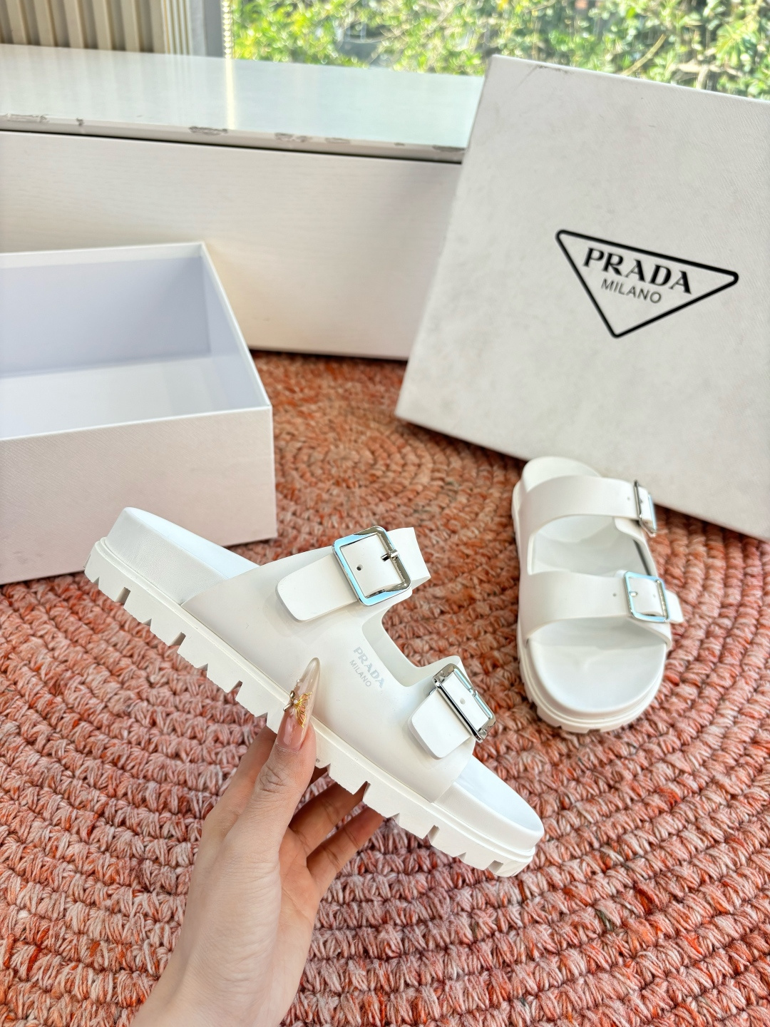 Mirror Quality Prada Rubber Replica Slides - Image 5