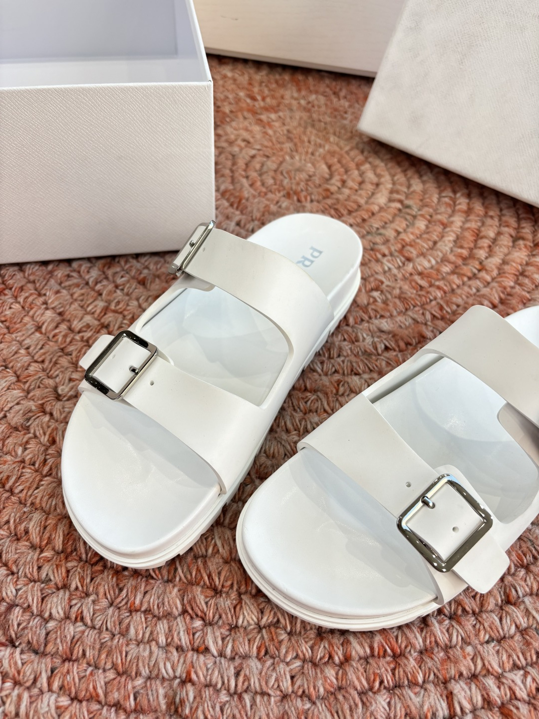 Mirror Quality Prada Rubber Replica Slides - Image 4