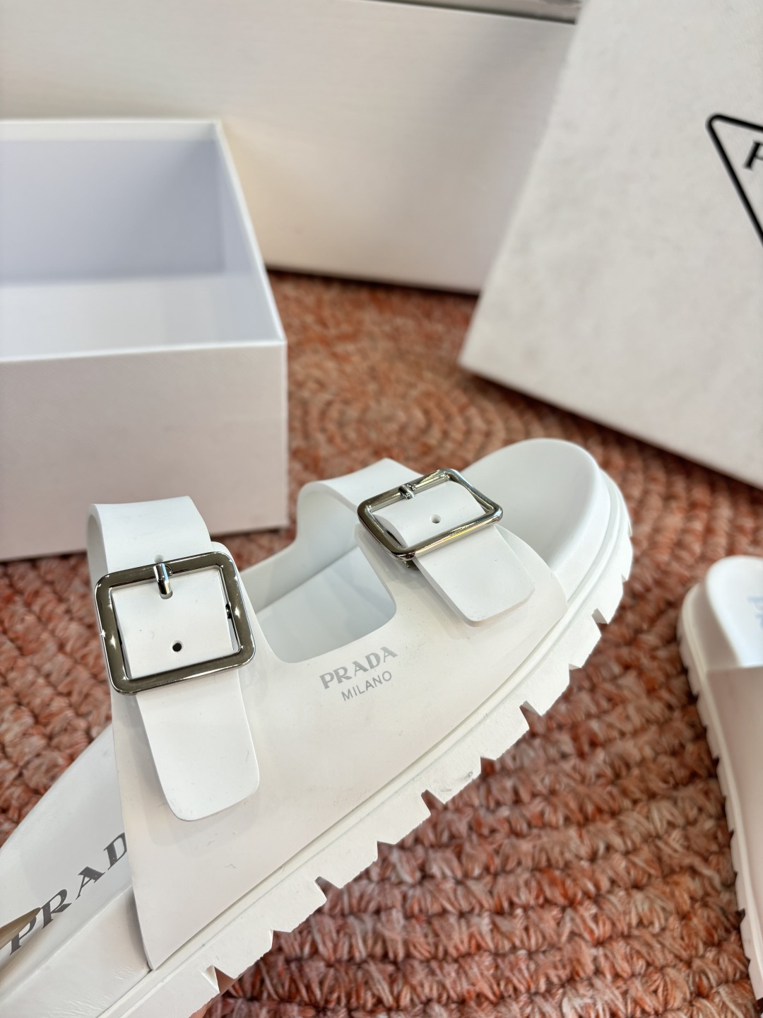 Mirror Quality Prada Rubber Replica Slides - Image 6