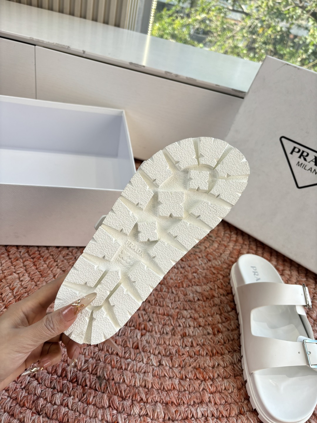 Mirror Quality Prada Rubber Replica Slides - Image 9