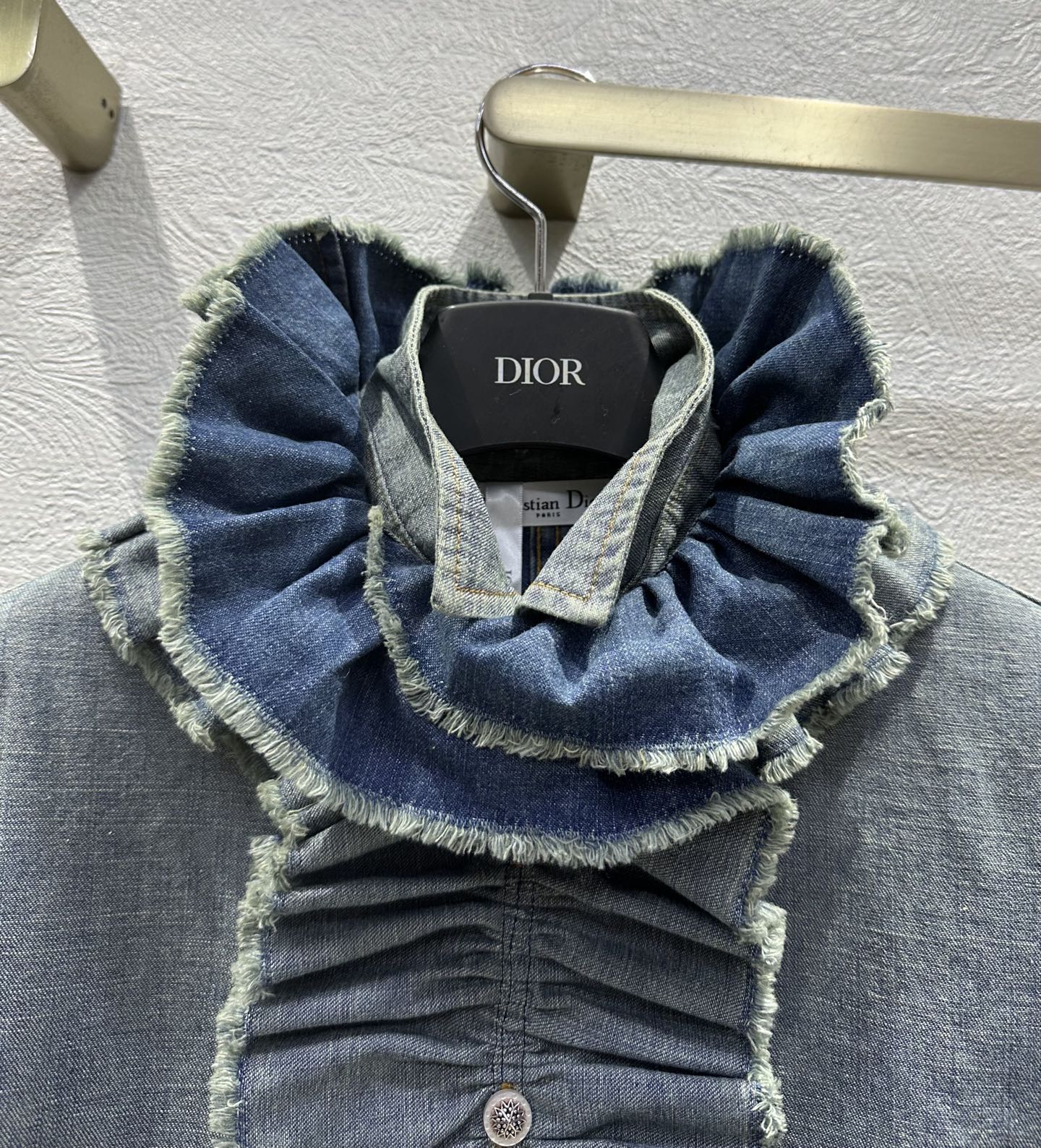 Luxury Replica Christian Dior Blouse with Removable Ruched Collar - Image 4