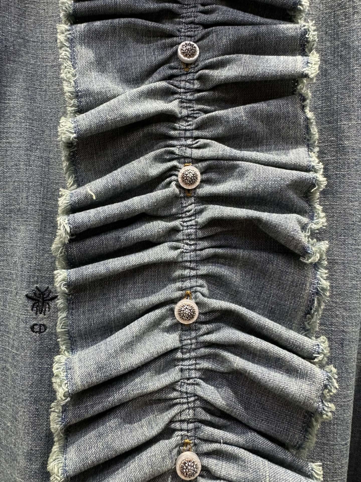 Luxury Replica Christian Dior Blouse with Removable Ruched Collar - Image 6