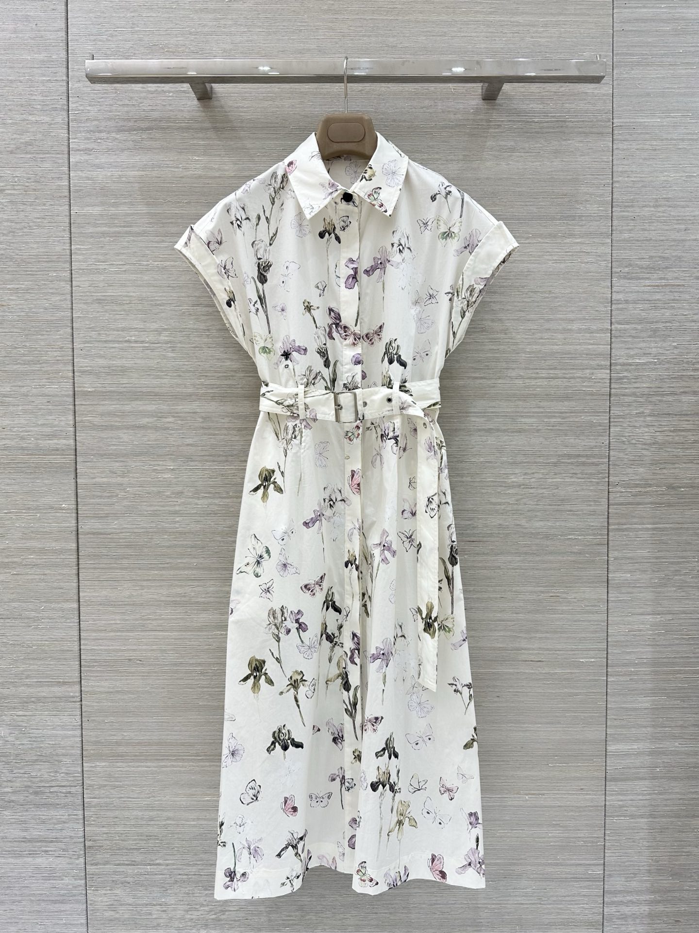 Finest Christian Dior Mid-Length Belted Replica Shirtdress