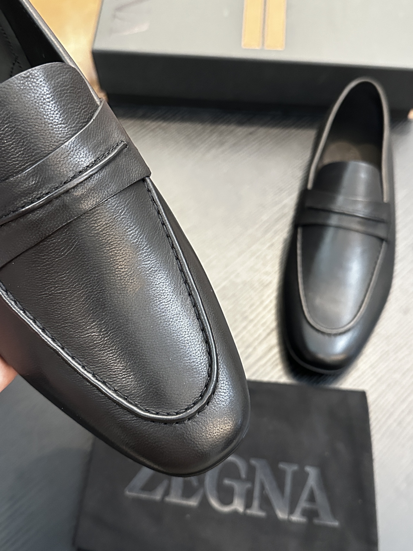 Superior Zegna Natural Grain Leather Replica Mocassin Loafer - Image 6