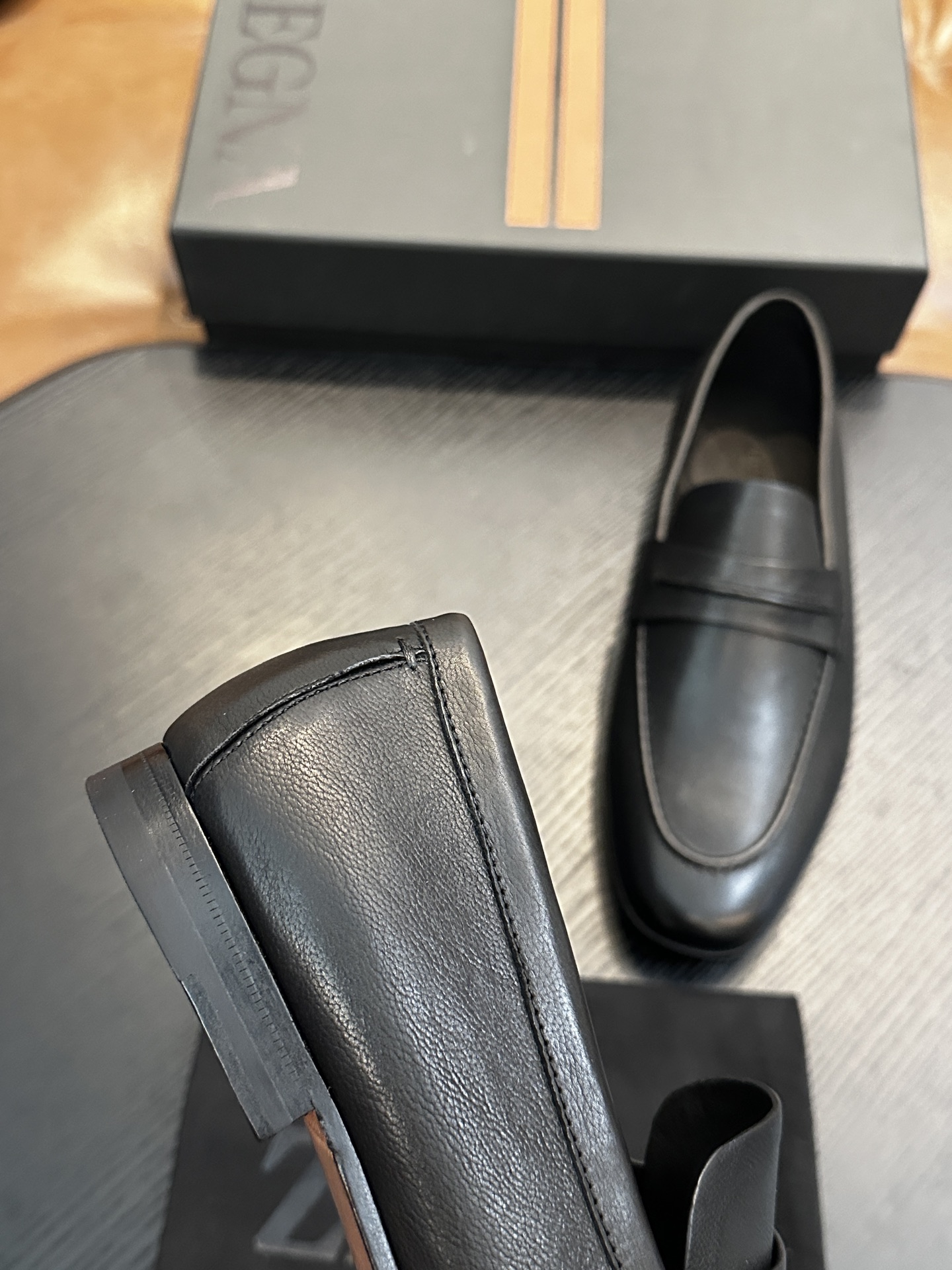 Superior Zegna Natural Grain Leather Replica Mocassin Loafer - Image 7