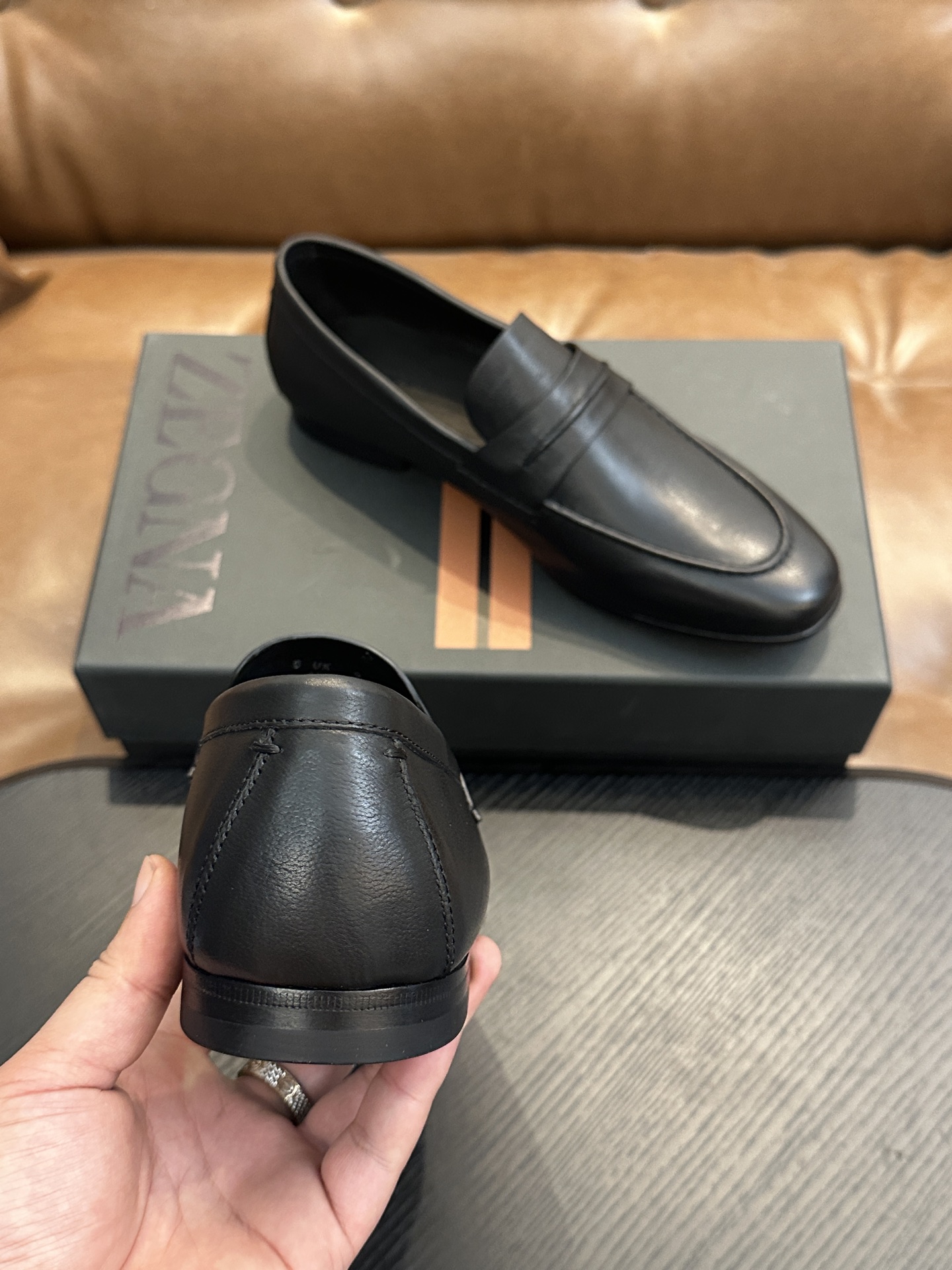 Superior Zegna Natural Grain Leather Replica Mocassin Loafer - Image 8