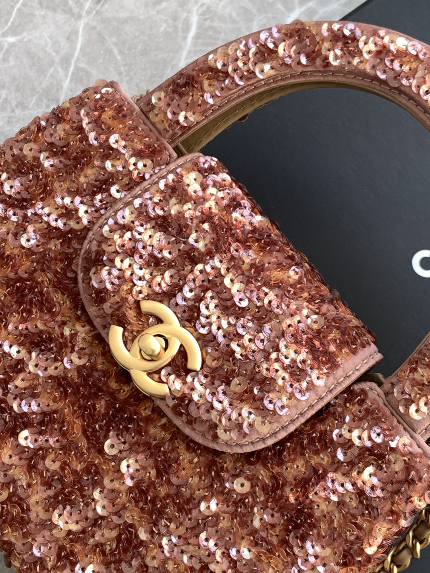 Original Inspired Mini Replica Shopping Bag With Sequins - Image 7