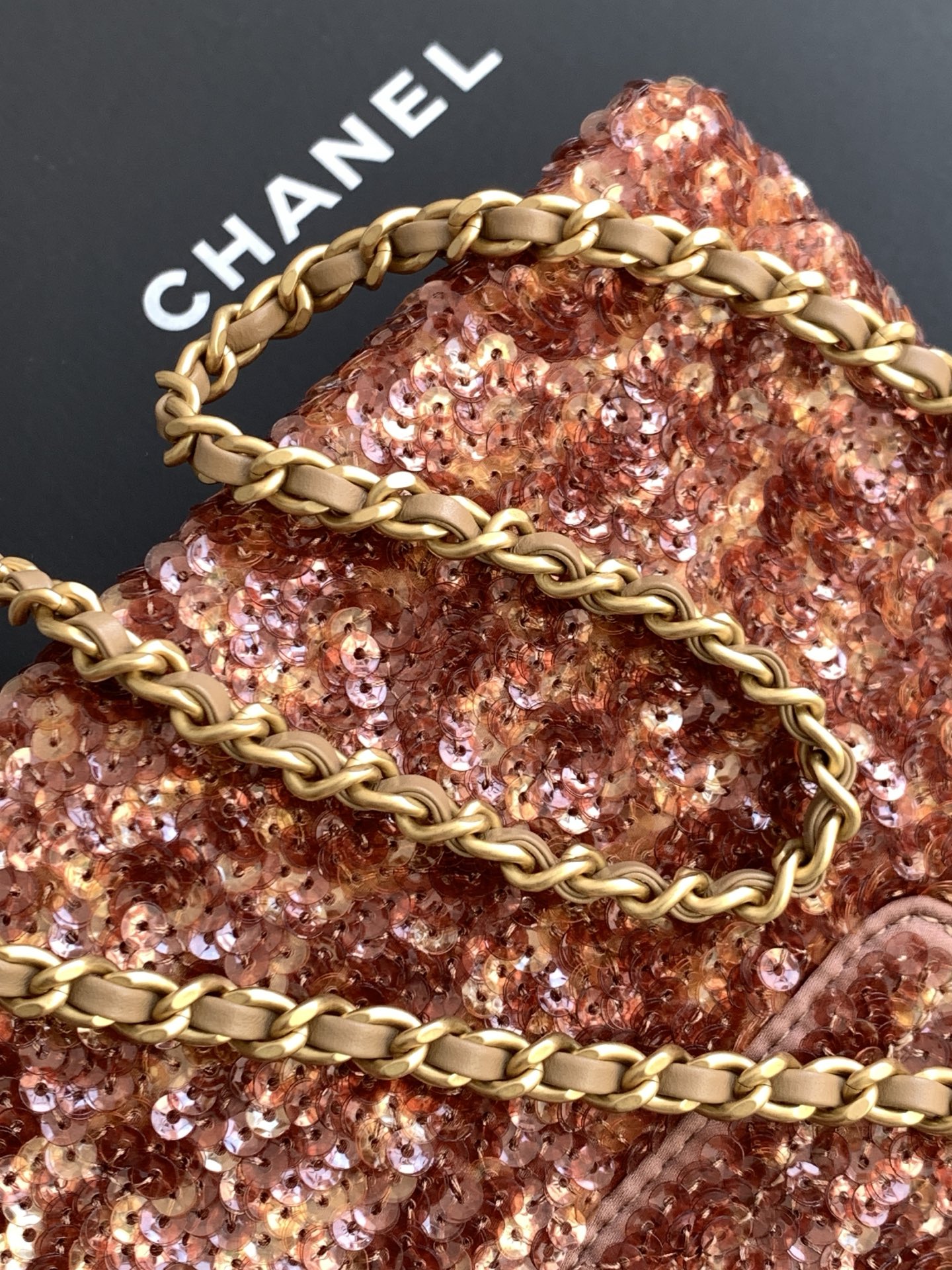 Original Inspired Mini Replica Shopping Bag With Sequins - Image 5