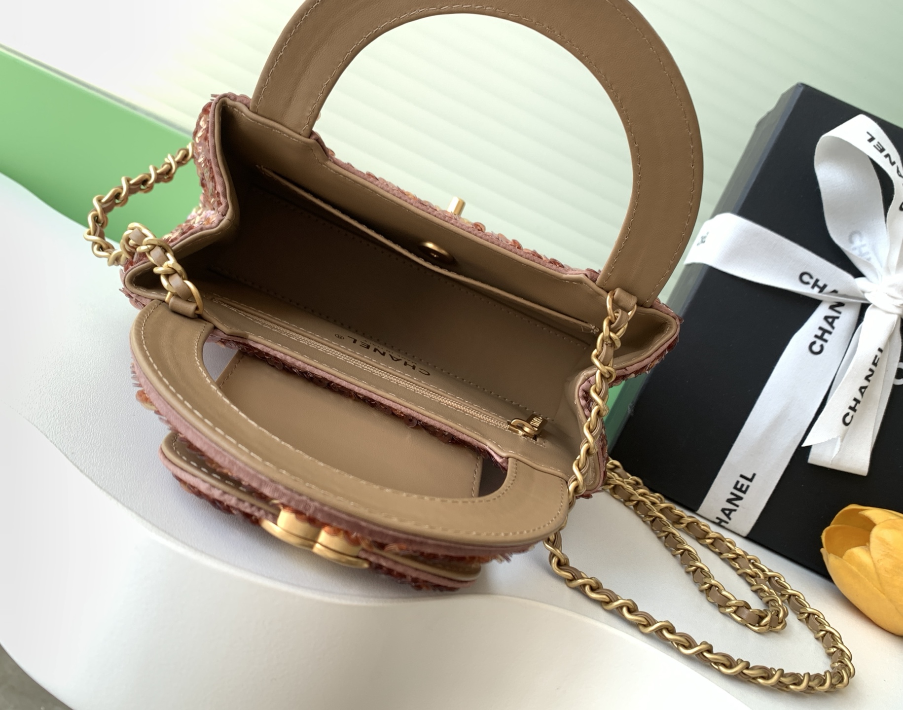 Original Inspired Mini Replica Shopping Bag With Sequins - Image 6